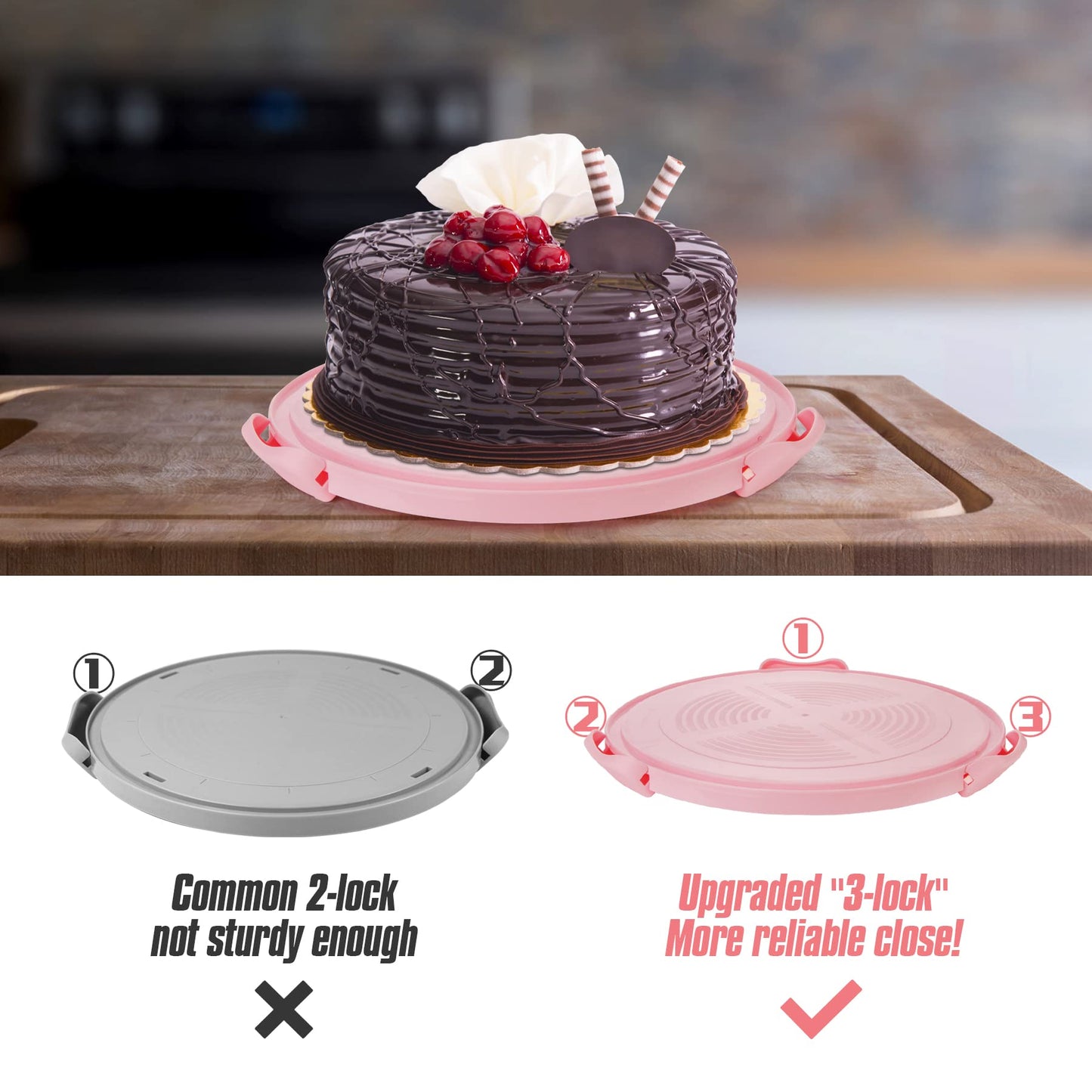 Plastic Cake Carrier with Handle 10in Cake Holder Cake Stand with Lid