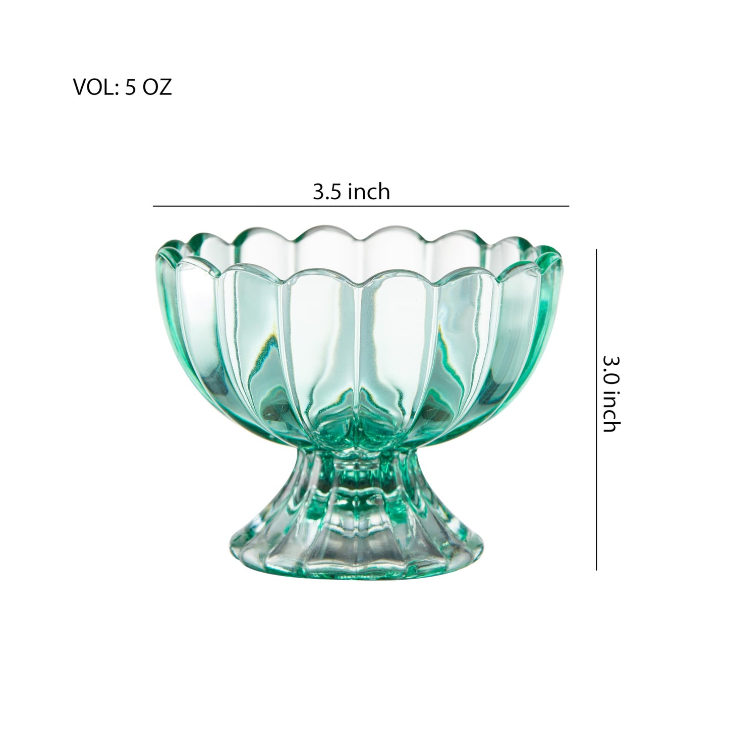 Set of 5oz Footed Tulip Glass Dessert Cups – Perfect for Ice Cream, Sundaes, Fruit, Snacks, Cocktails & Holiday Parties