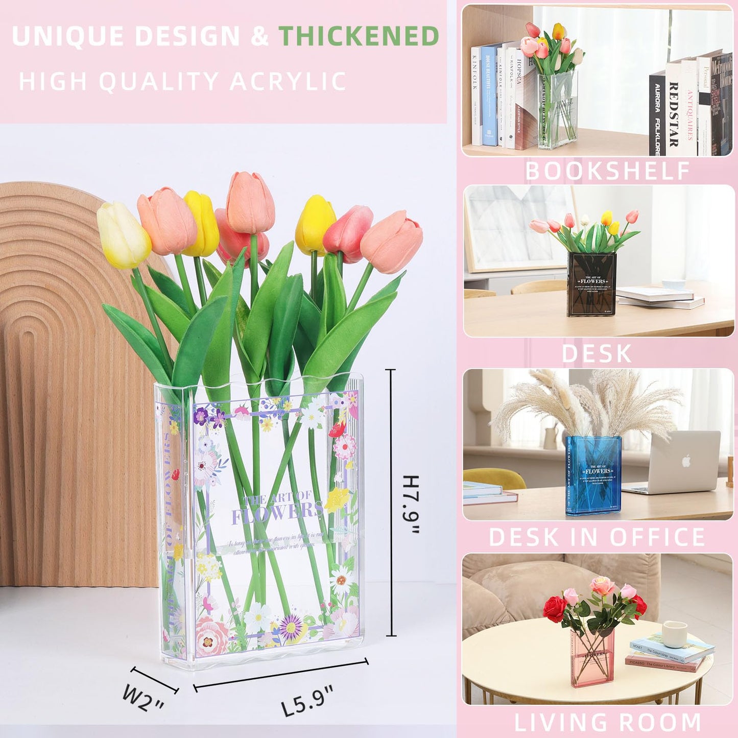 New Book-Shaped Flower Vase – Aesthetic Decor