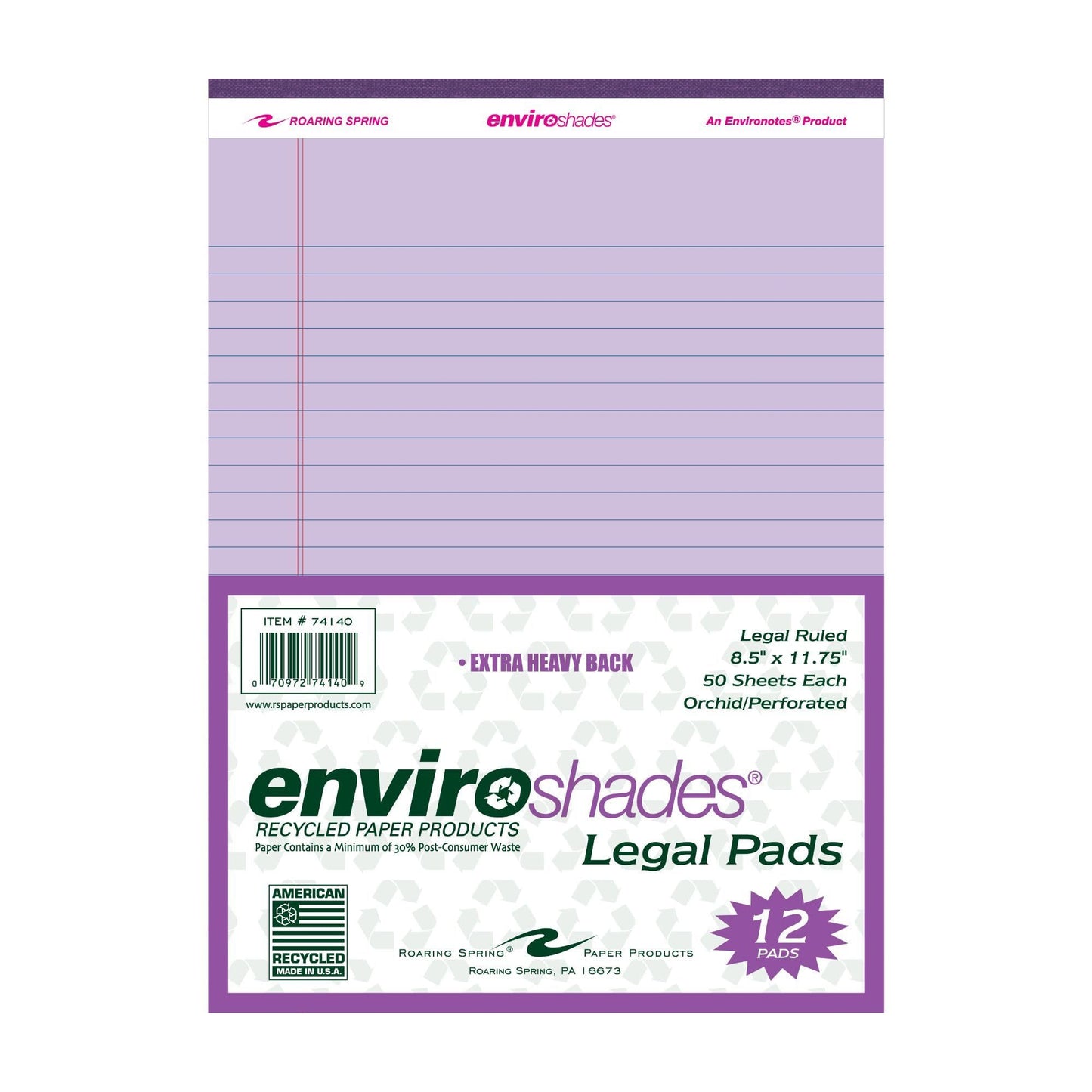 Recycled Legal Pads, 3 Pack, 8.5" x 11.75" 50 Sheets