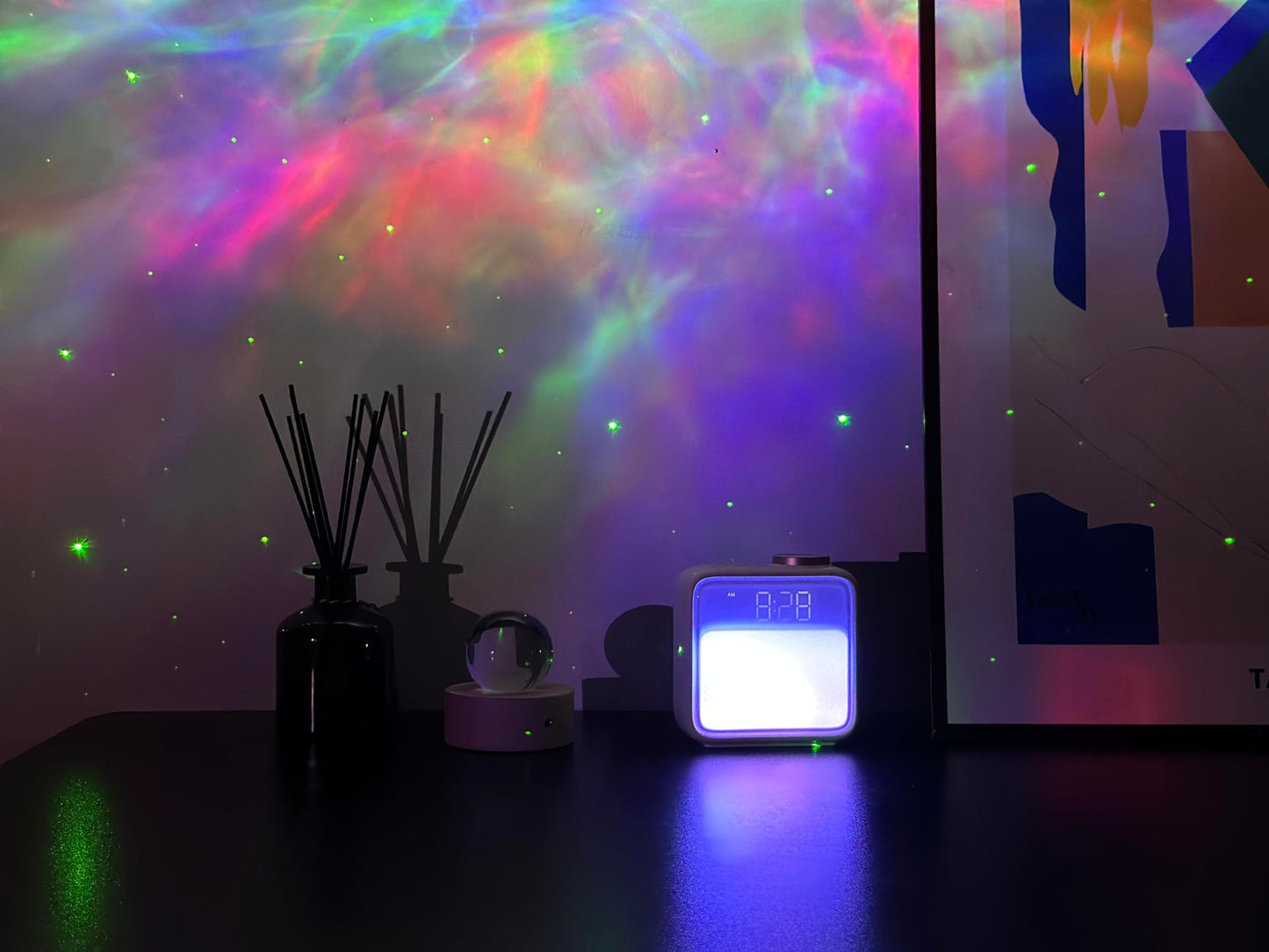 Rechargeable Alarm Clock with Night Light – Features Dual Alarms, Snooze Function, 6 Scene Simulations, and White Noise Sync