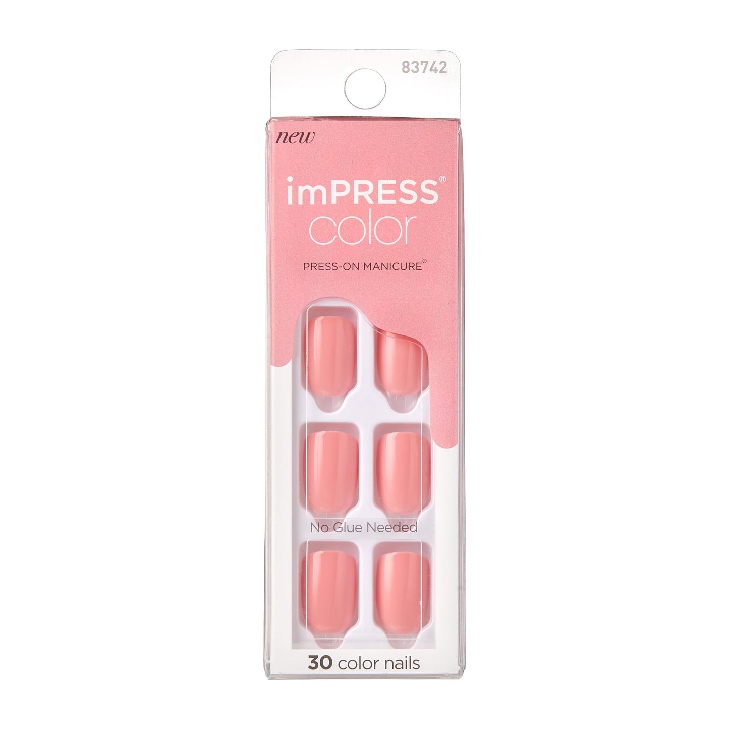 KISS imPRESS No Glue Mani Press On Nails, Short Size Squoval Shape, Includes 30 Nails