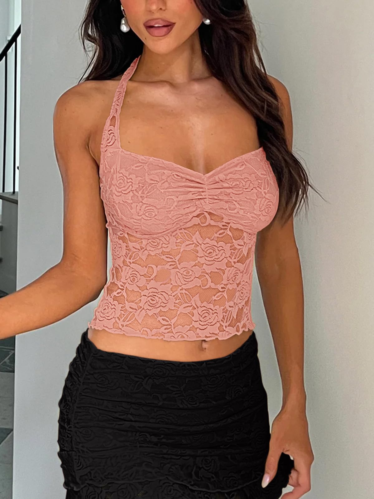 Lace Tops for Women Halter Sexy