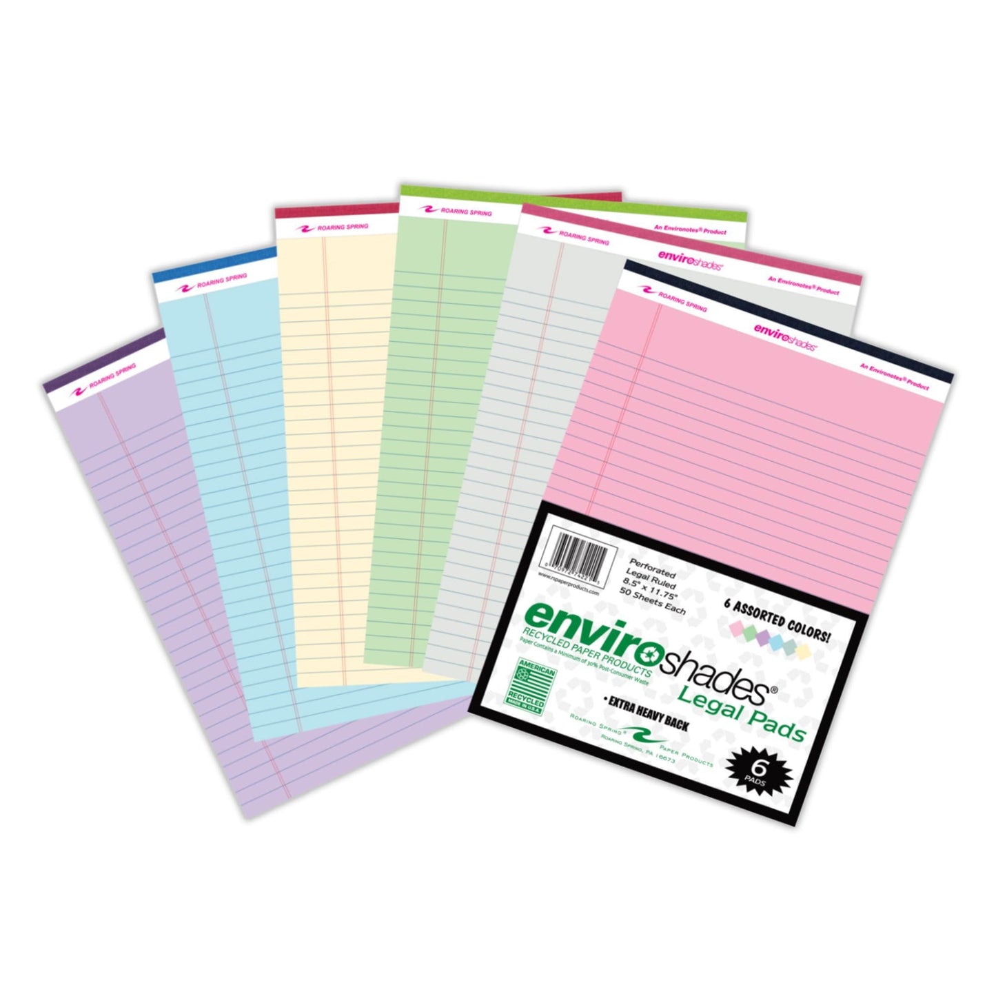 Recycled Legal Pads, 3 Pack, 8.5" x 11.75" 50 Sheets