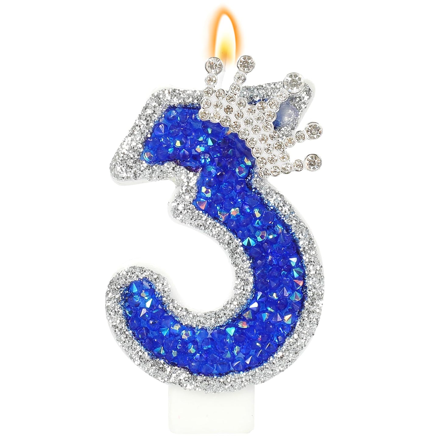 Glitter Birthday Number Candles, Crown Birthday Candles for Cake