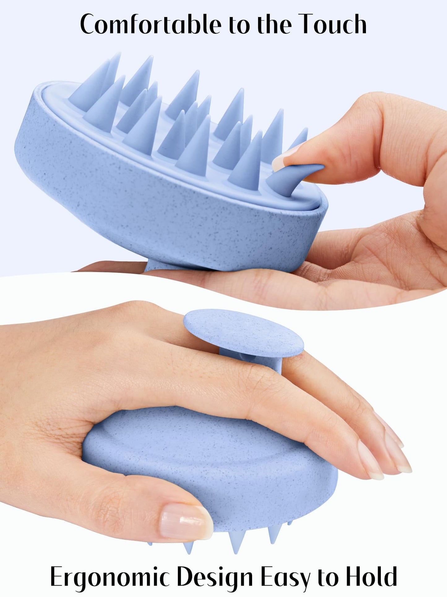 Shampoo Scalp Brush Massager - Scalp Scrubber with Soft Silicone Bristles for Hair Growth & Dandruff Removal