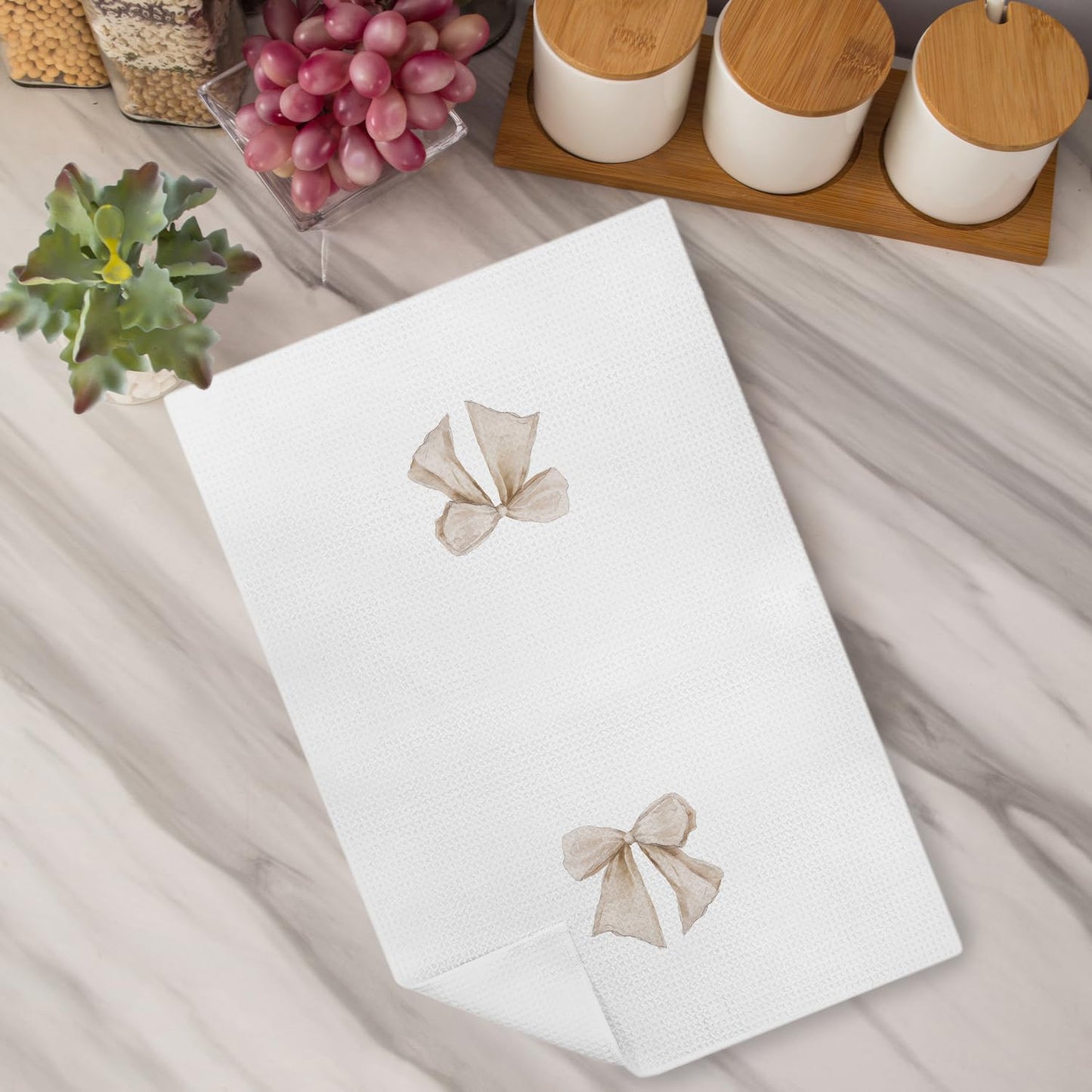 Coquette Bow Kitchen Towels Hand Towels for Bathroom, 16x24 Inch