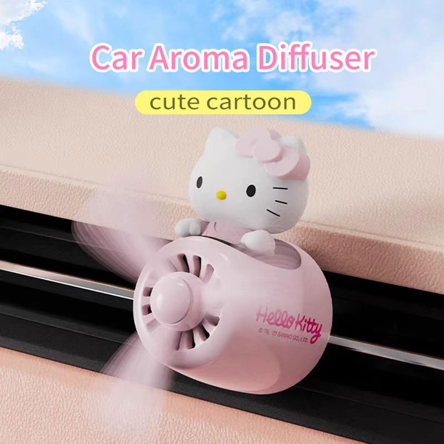 Cute Pink Cat Pilot Vent Clip Car Air Freshener