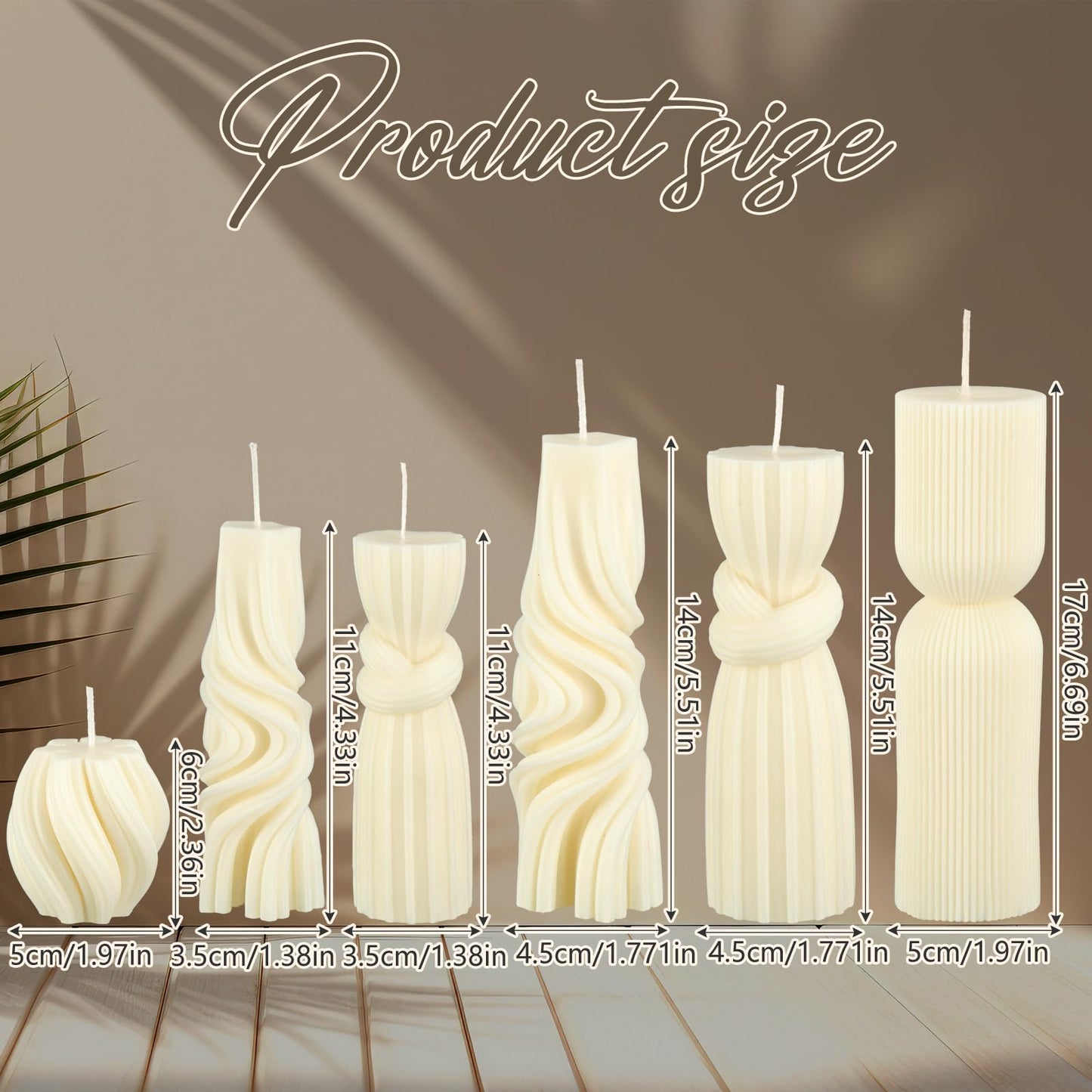 Modern Pillar Candles Ribbed Decorative Candle - Scented Ribbed Decor for Home