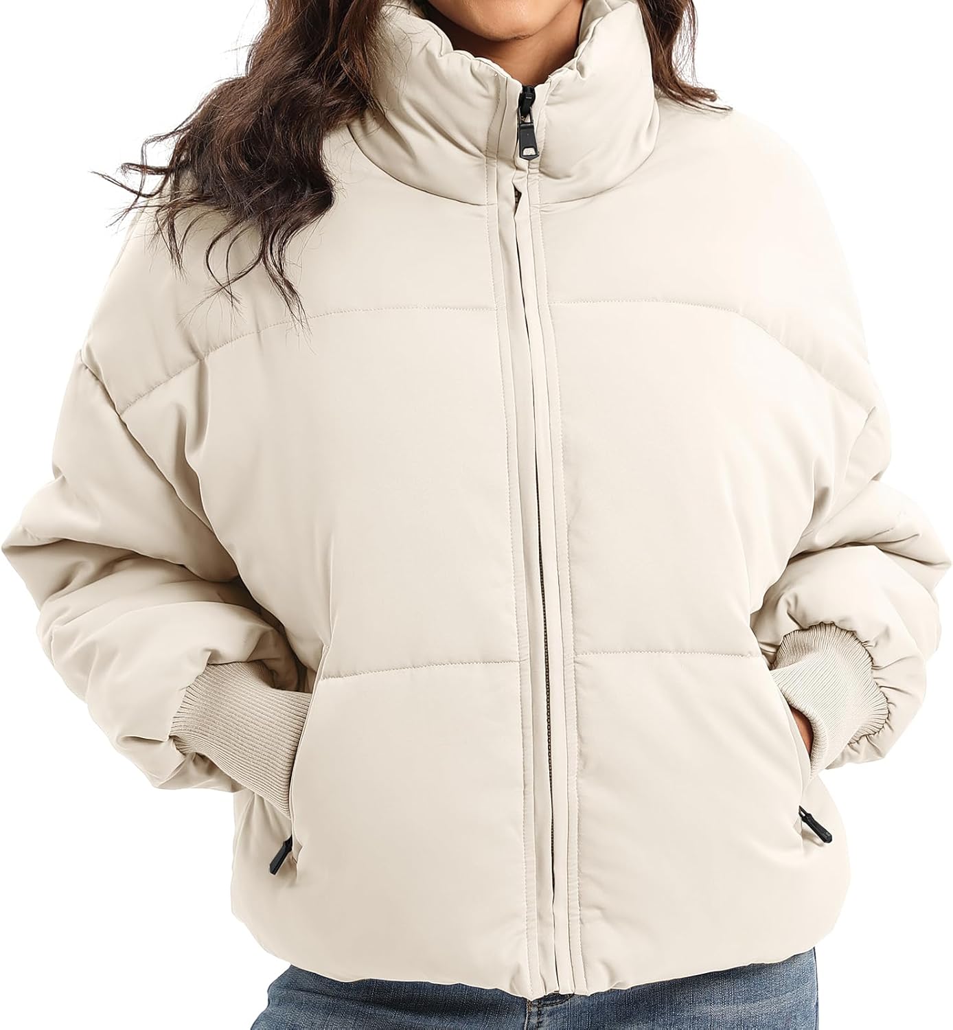 Women’s Winter Baggy Zip Puffer jackets Short Down Jacket Coat