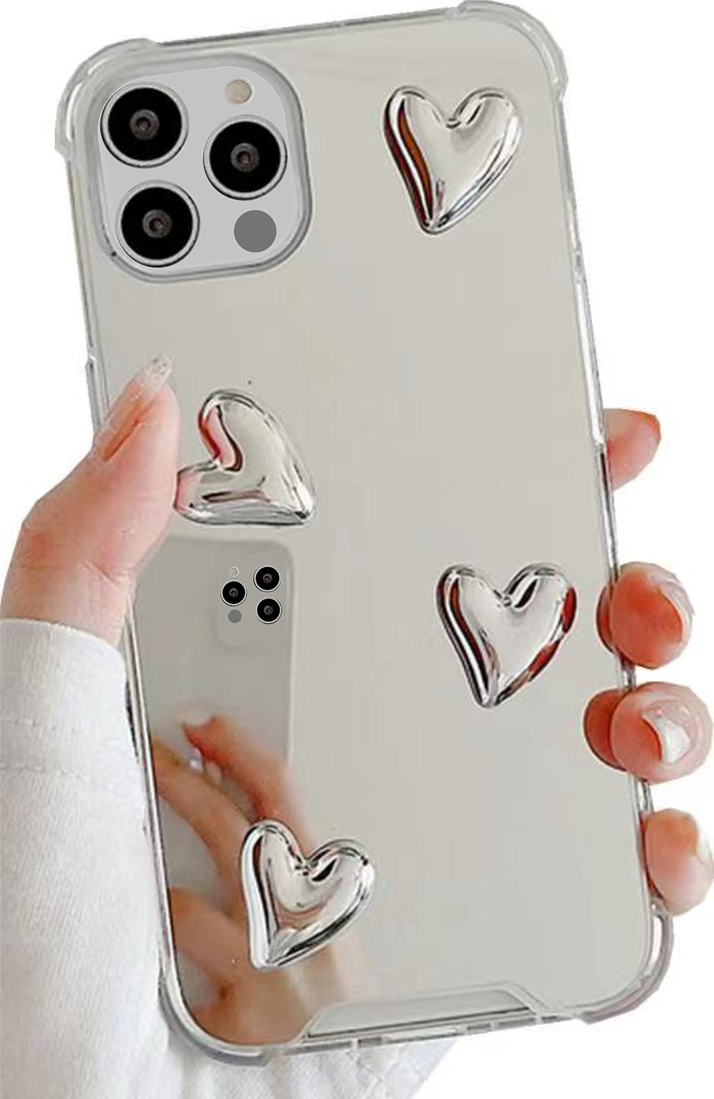 Flexible 3D Heart Soft Silicone 
Mirror Case