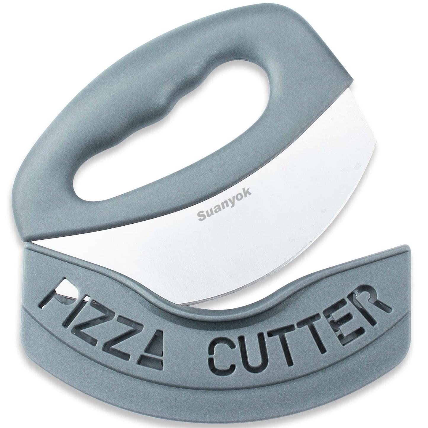 Premium Pizza Cutter Food Chopper-Super Sharp Blade Stainless Steel Pizza Cutter with Protective Sheath Multi Function Pizza Knife