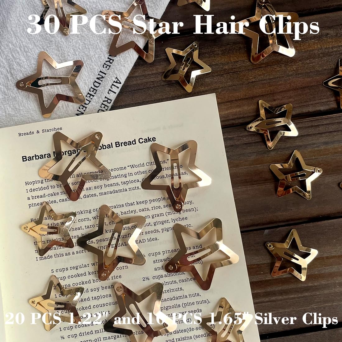 Y2K Style Star Hair Accessories - Non-Slip Metal Snap Clips