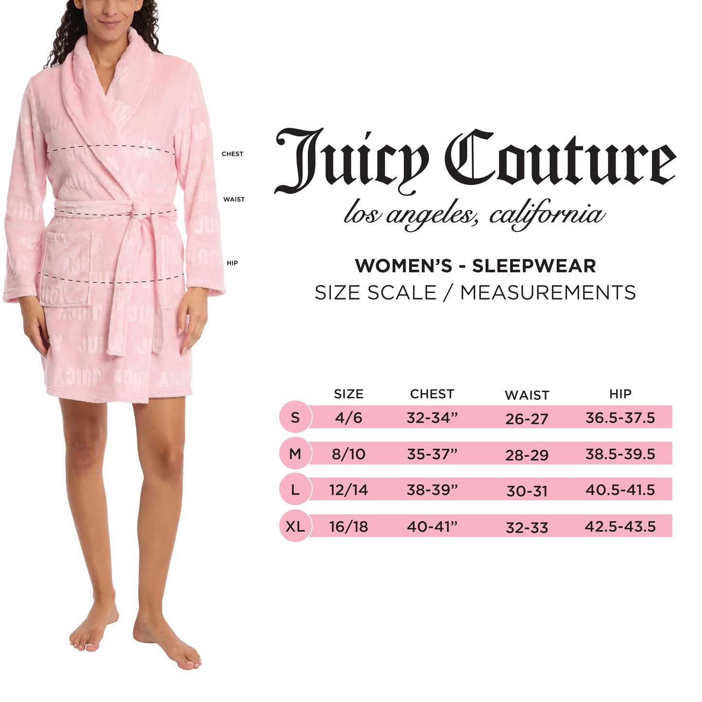 Juicy Couture Women's Super Soft Luxe Plush Shawl Collar Robe