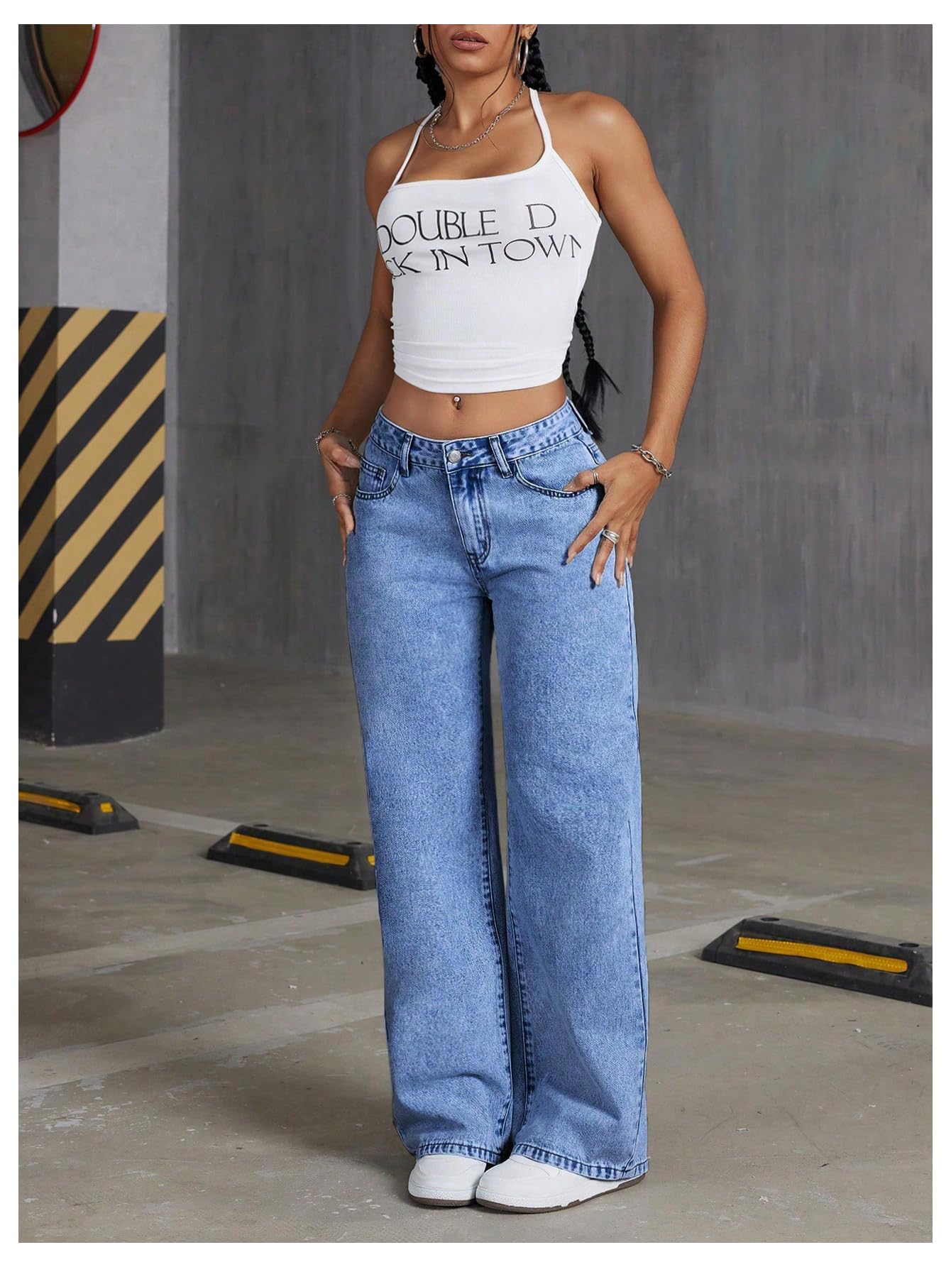 Women's Bowknot Embroidery Jeans - Y2k Straight Leg Boyfriend Denim Pants