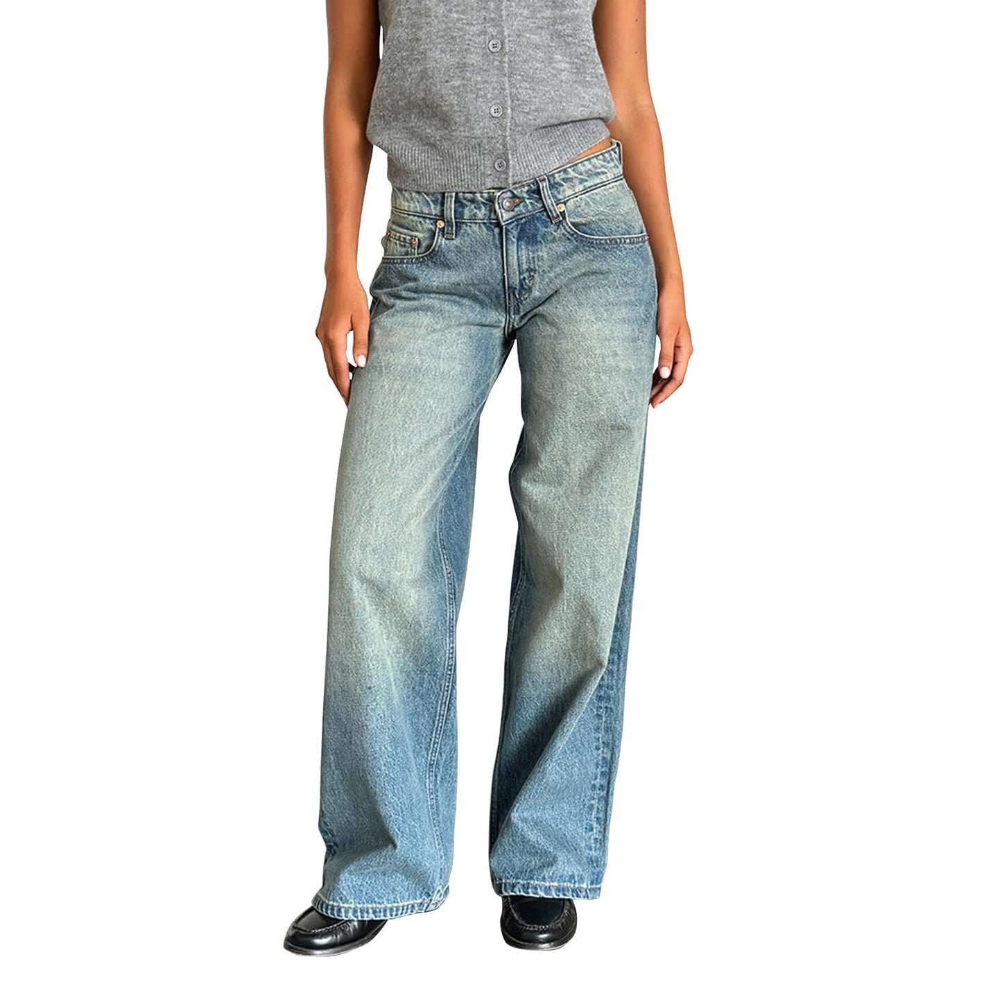 Women's Y2K High-Waisted Boyfriend Jeans – Streetwear Denim Pants