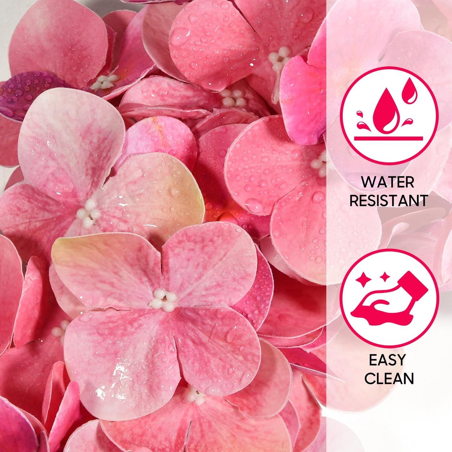 Premium Texture Pink Hydrangea Wreath 16in