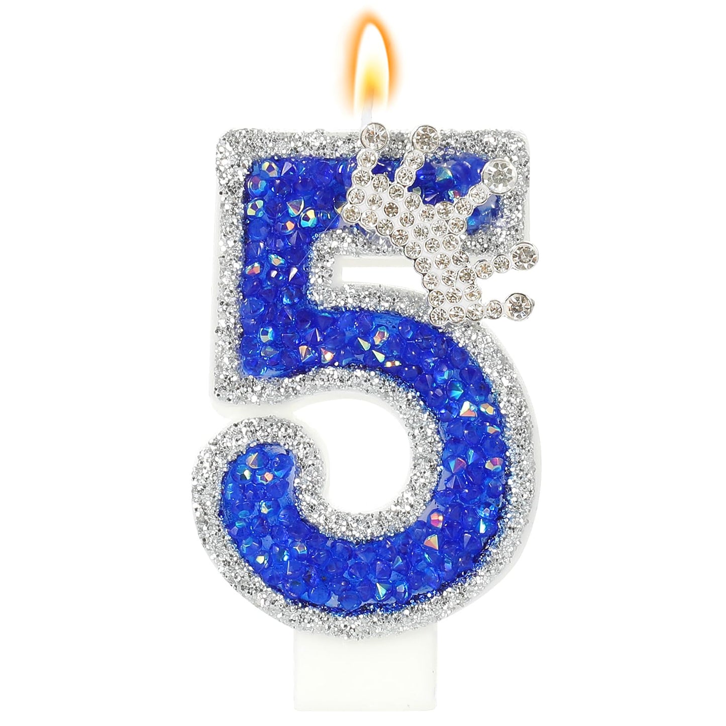 Glitter Birthday Number Candles, Crown Birthday Candles for Cake