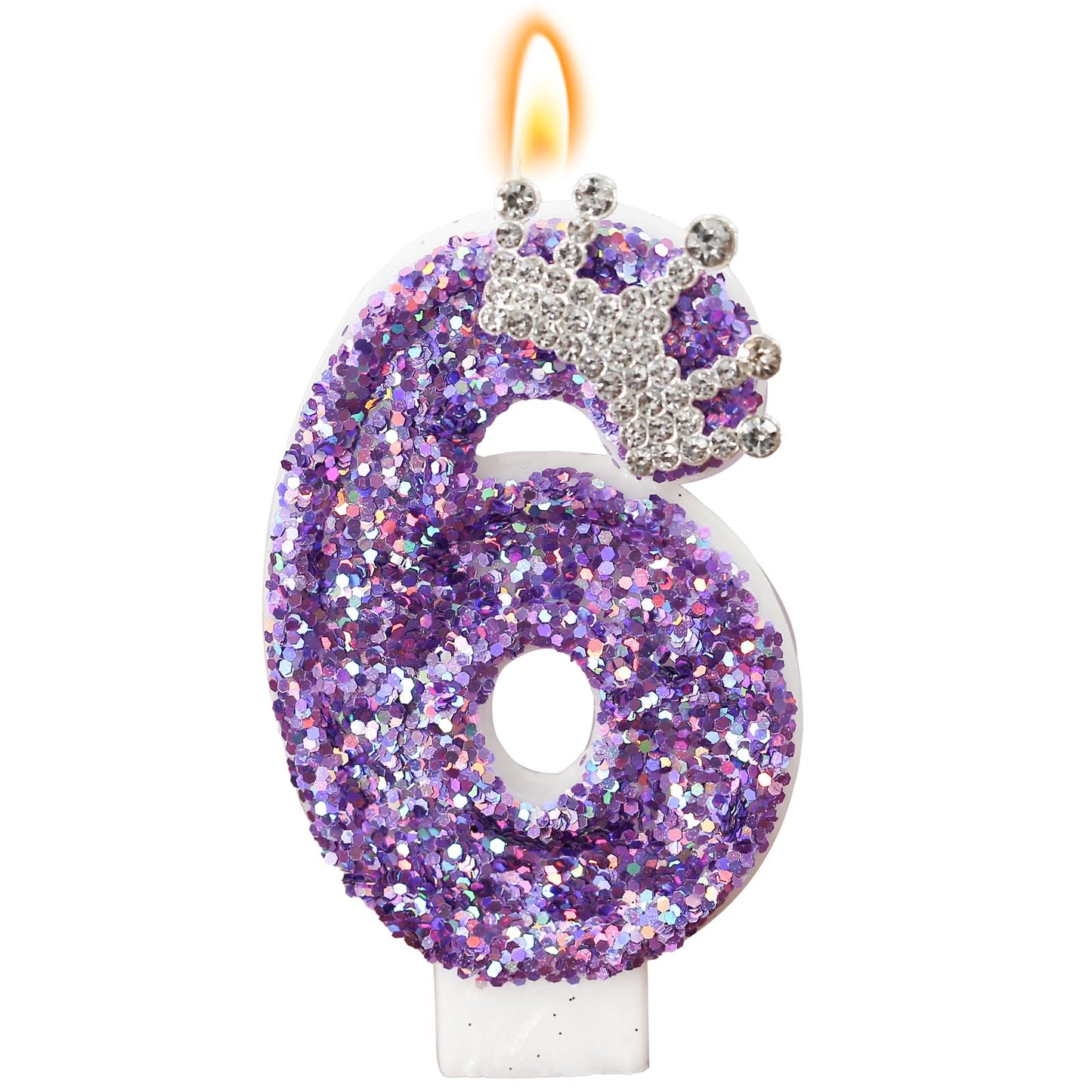 Glitter Birthday Number Candles, Crown Birthday Candles for Cake