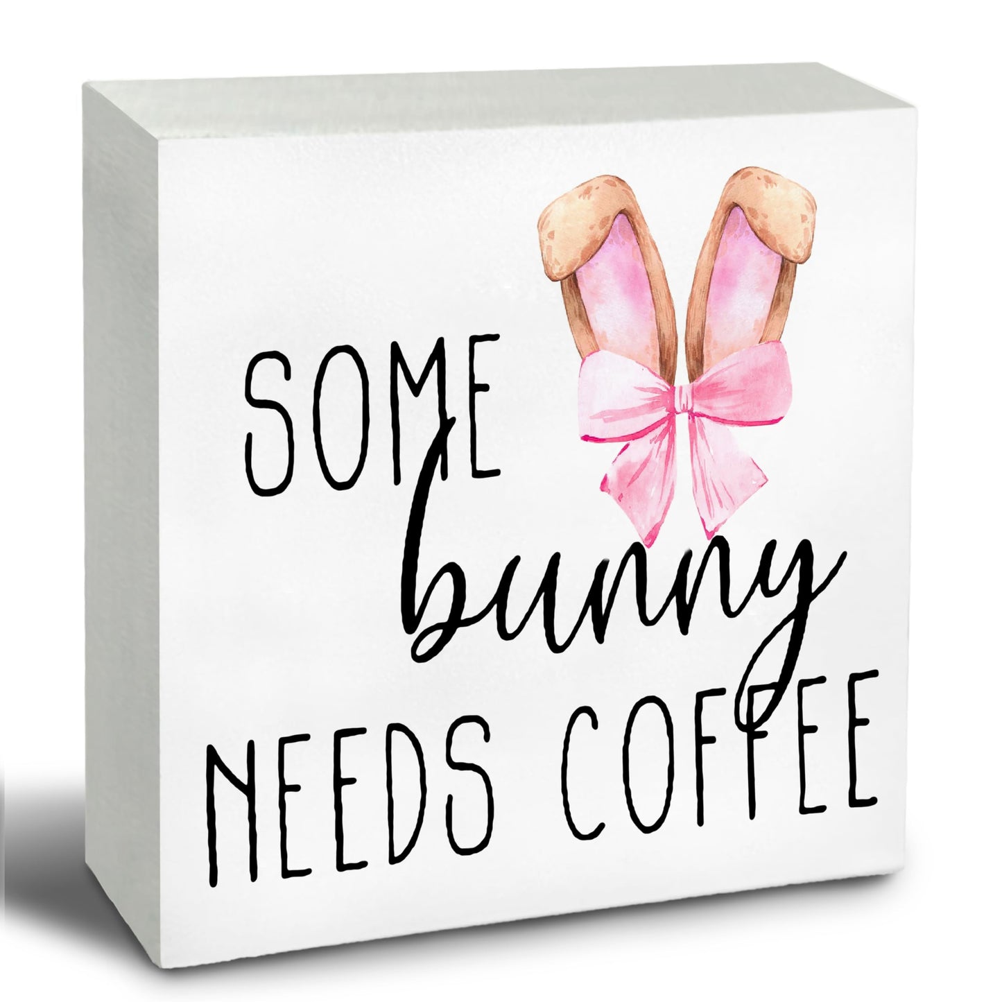 Wooden Box Easter Sign Decor, 5x5 Inch