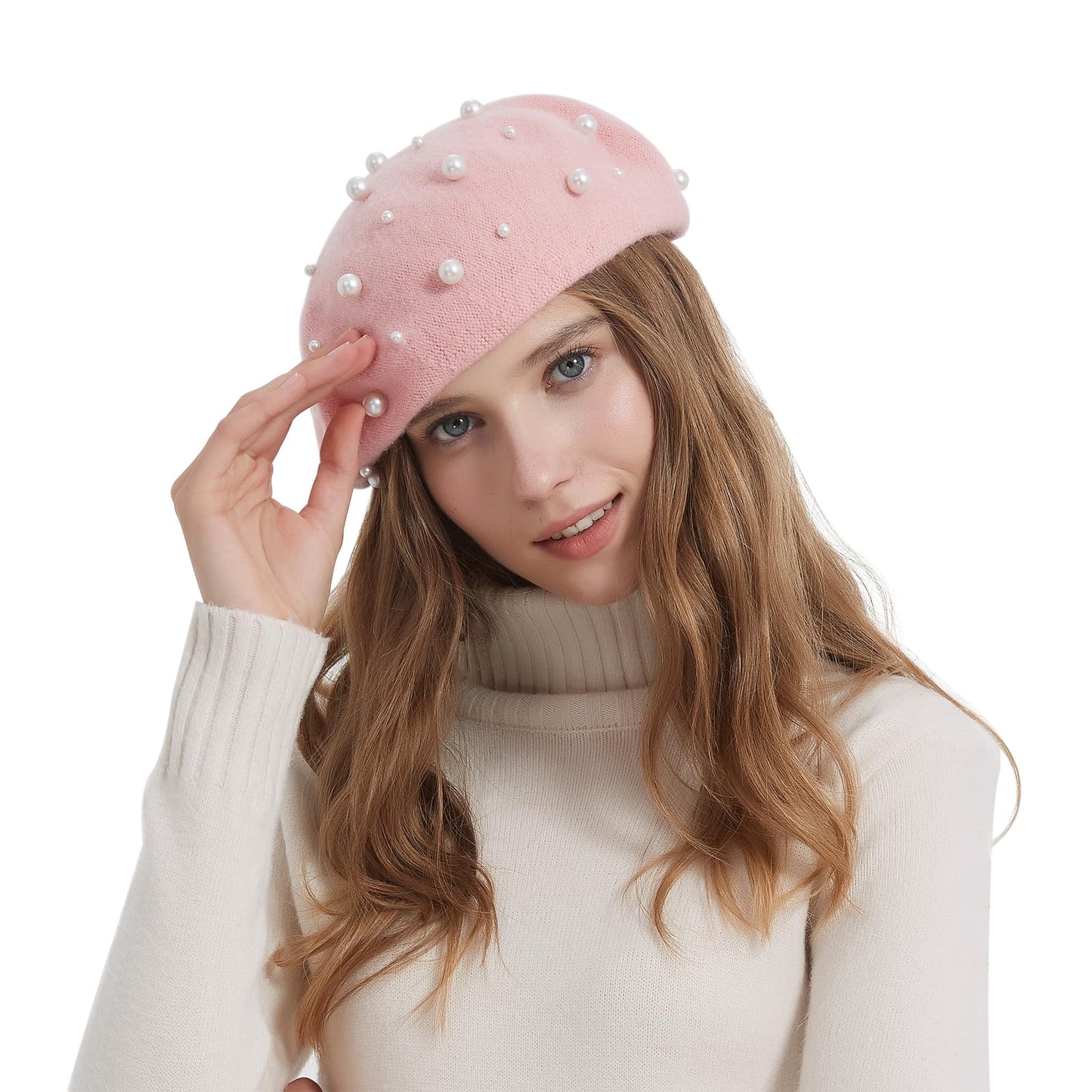 Women Pearl Beret Cap