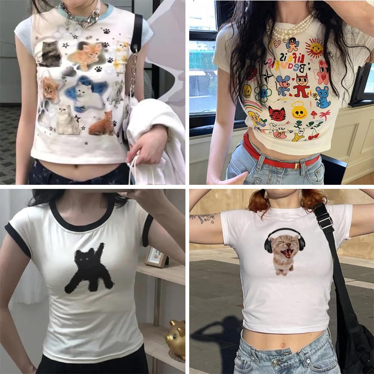 Y2k Baby Tees Graphic Tees Women Tops