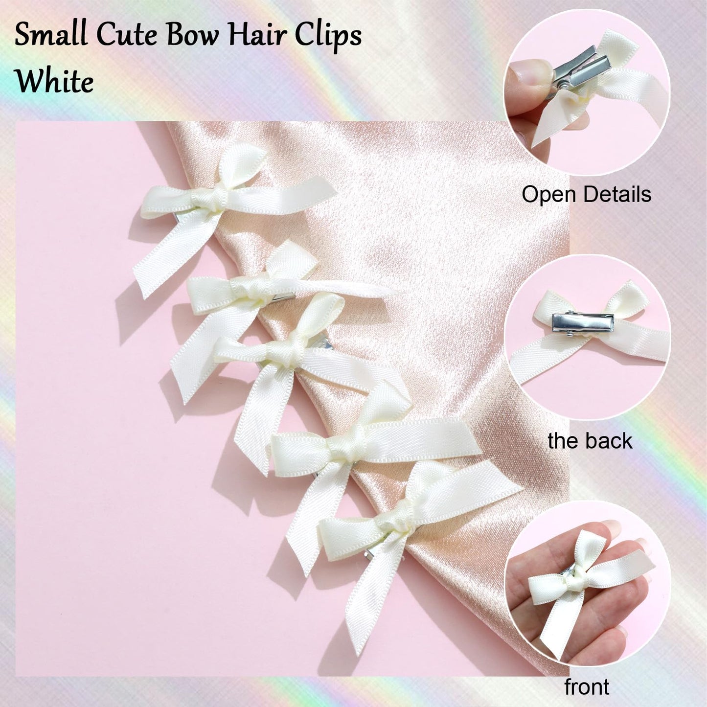 Mini 20PCS Bowknot Ribbon Barrettes - Cute Claw Clips Hair Accessories