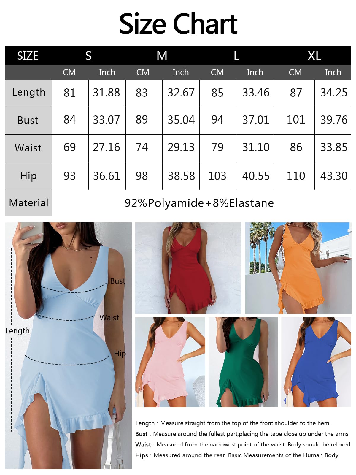 Women Sleeveless Sexy V Neck Bodycon Mini Dress Summer Side Slit Mesh Irregular Ruffle Hem Backless Short Dress