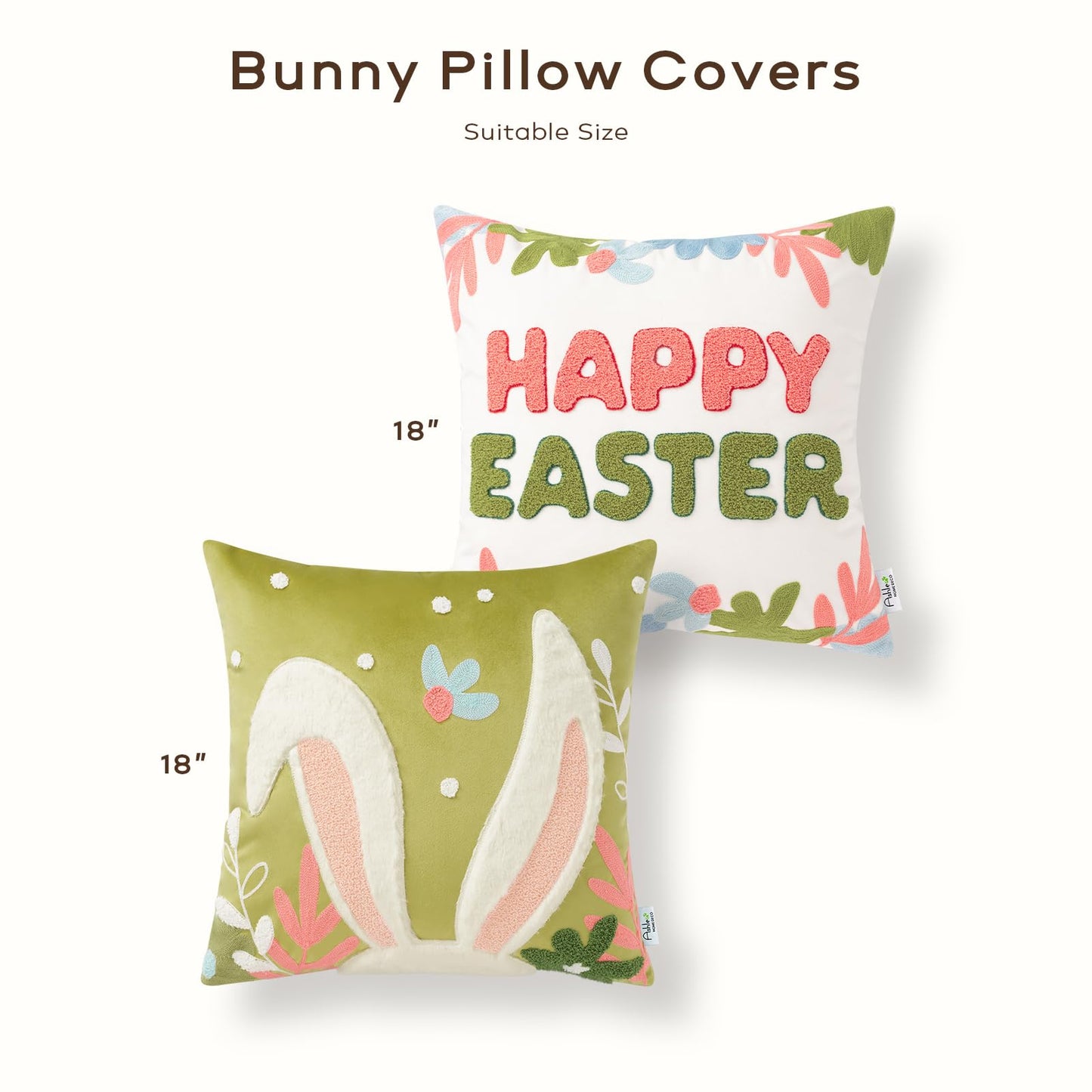 Easter Decorations Pillow Covers, Rabbit Pillow Covers, 18X18 Set of 2