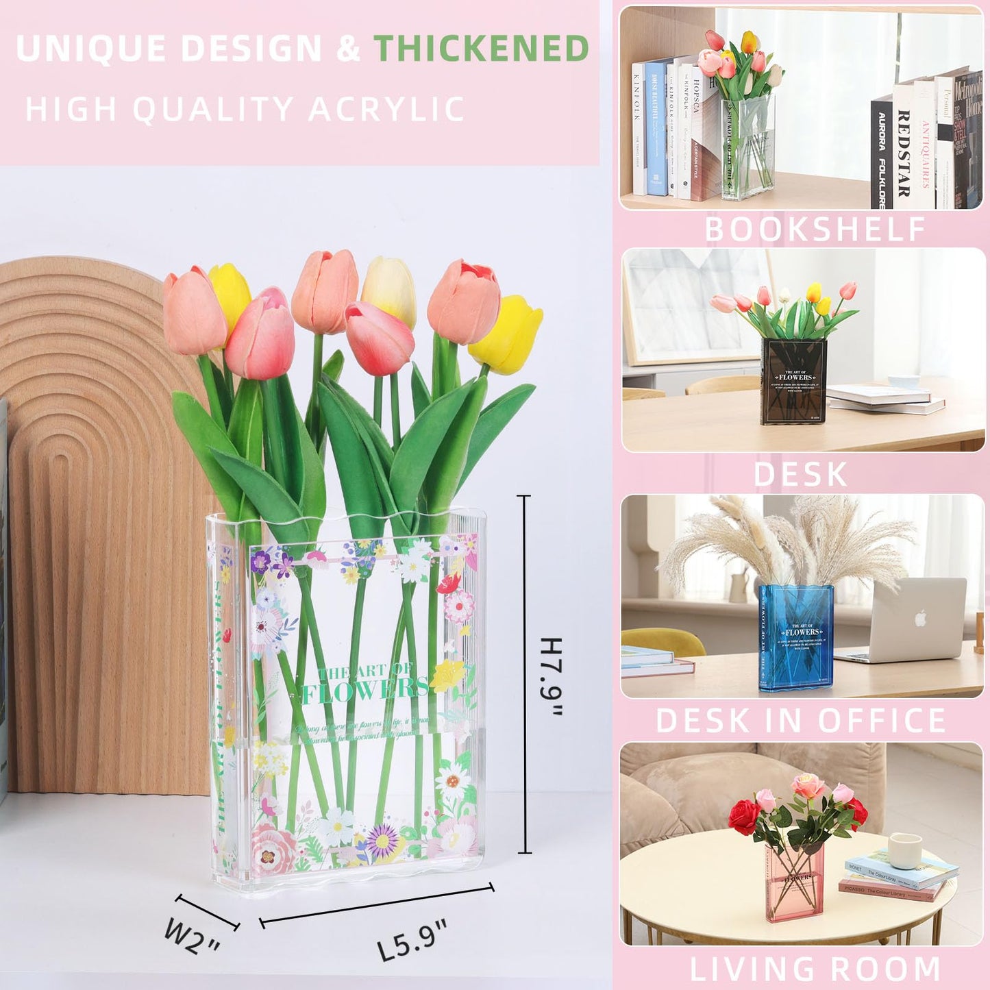 New Book-Shaped Flower Vase – Aesthetic Decor