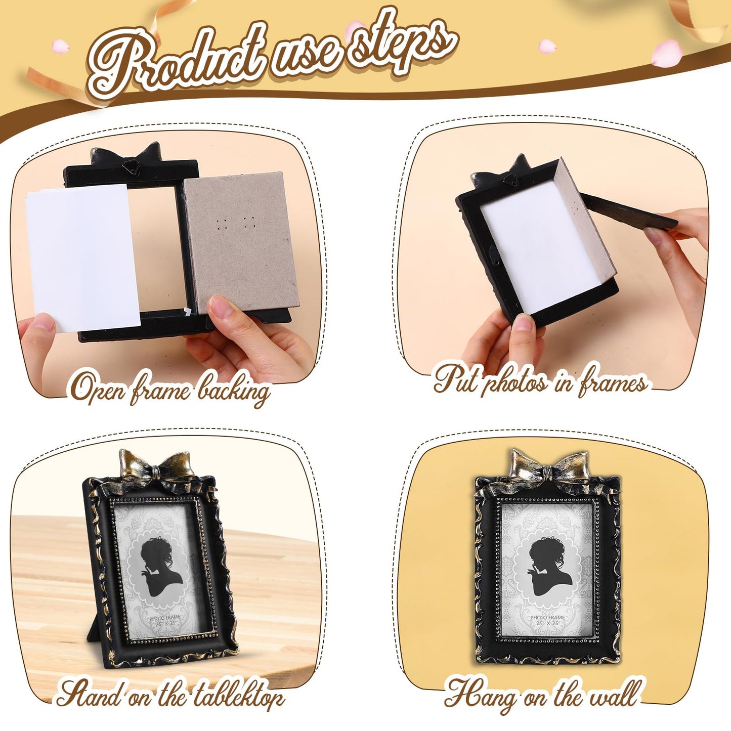 Tiny Small Picture Frames Vintage Oval Resin Picture Frames