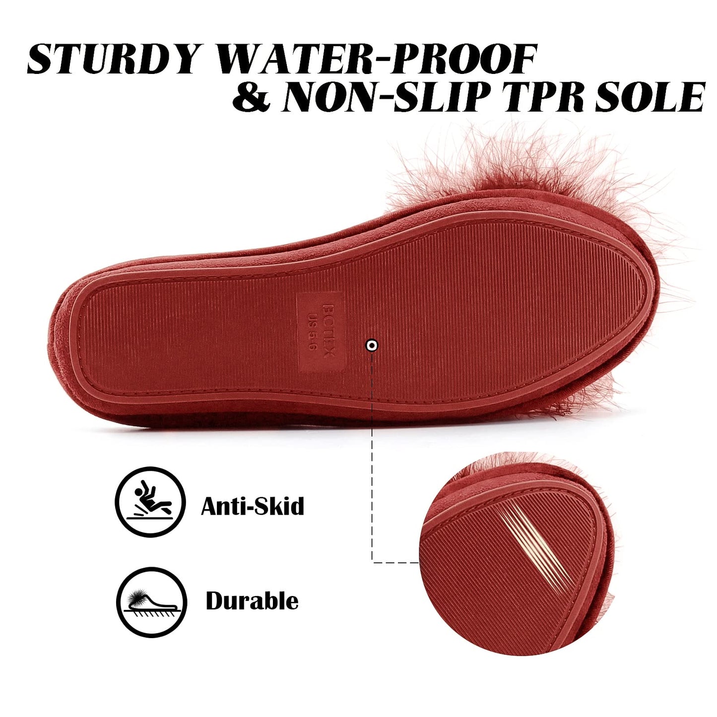 Women's Cozy Velvet Memory Foam House Slipper, Non-slip Sole