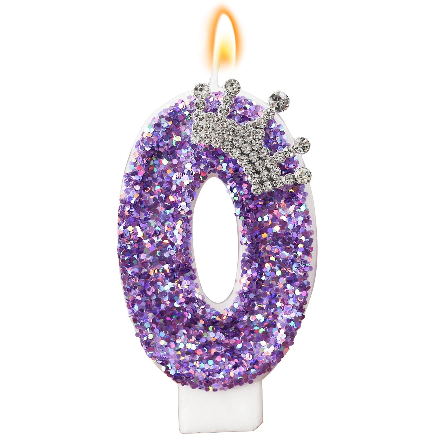 Glitter Birthday Number Candles, Crown Birthday Candles for Cake