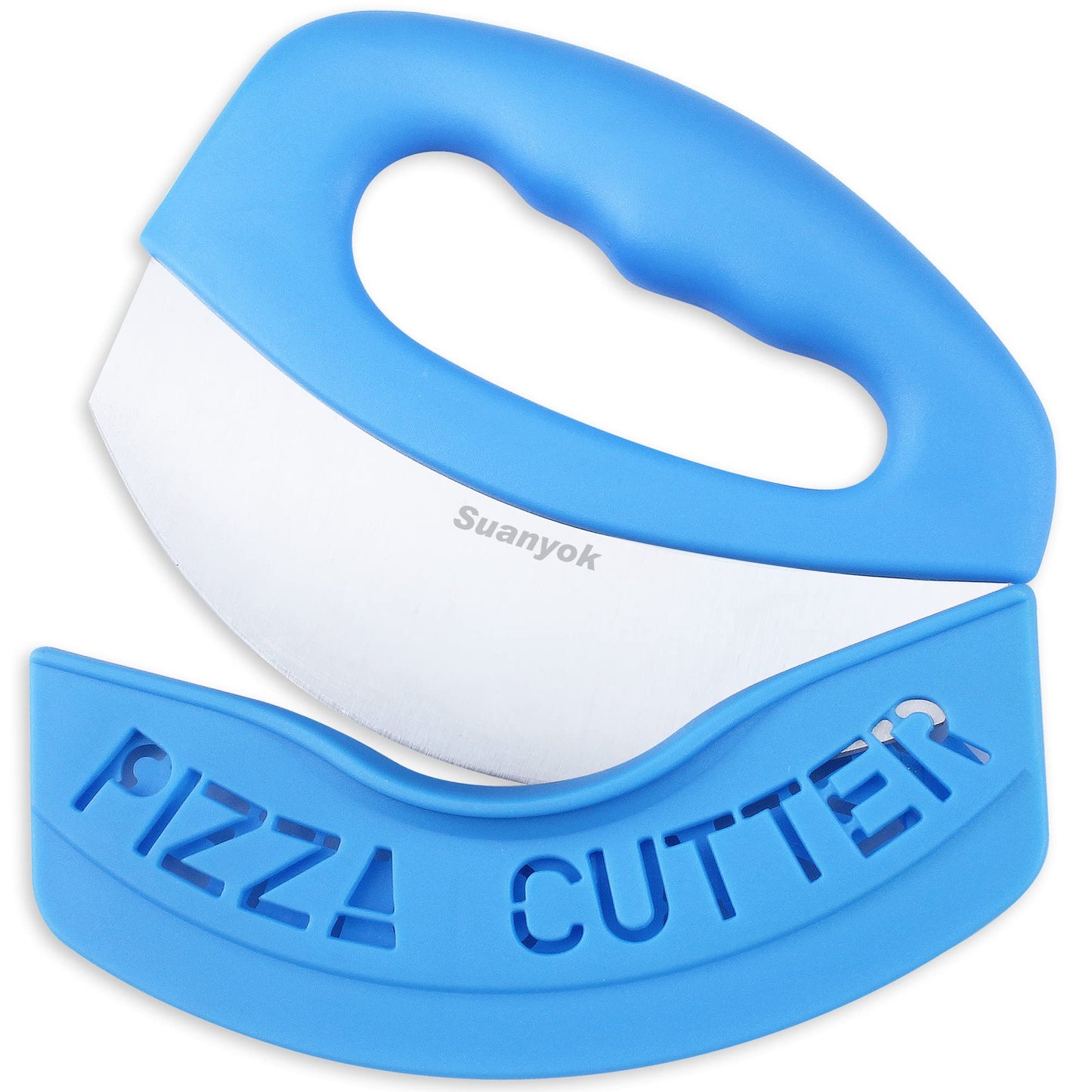 Premium Pizza Cutter Food Chopper-Super Sharp Blade Stainless Steel Pizza Cutter with Protective Sheath Multi Function Pizza Knife