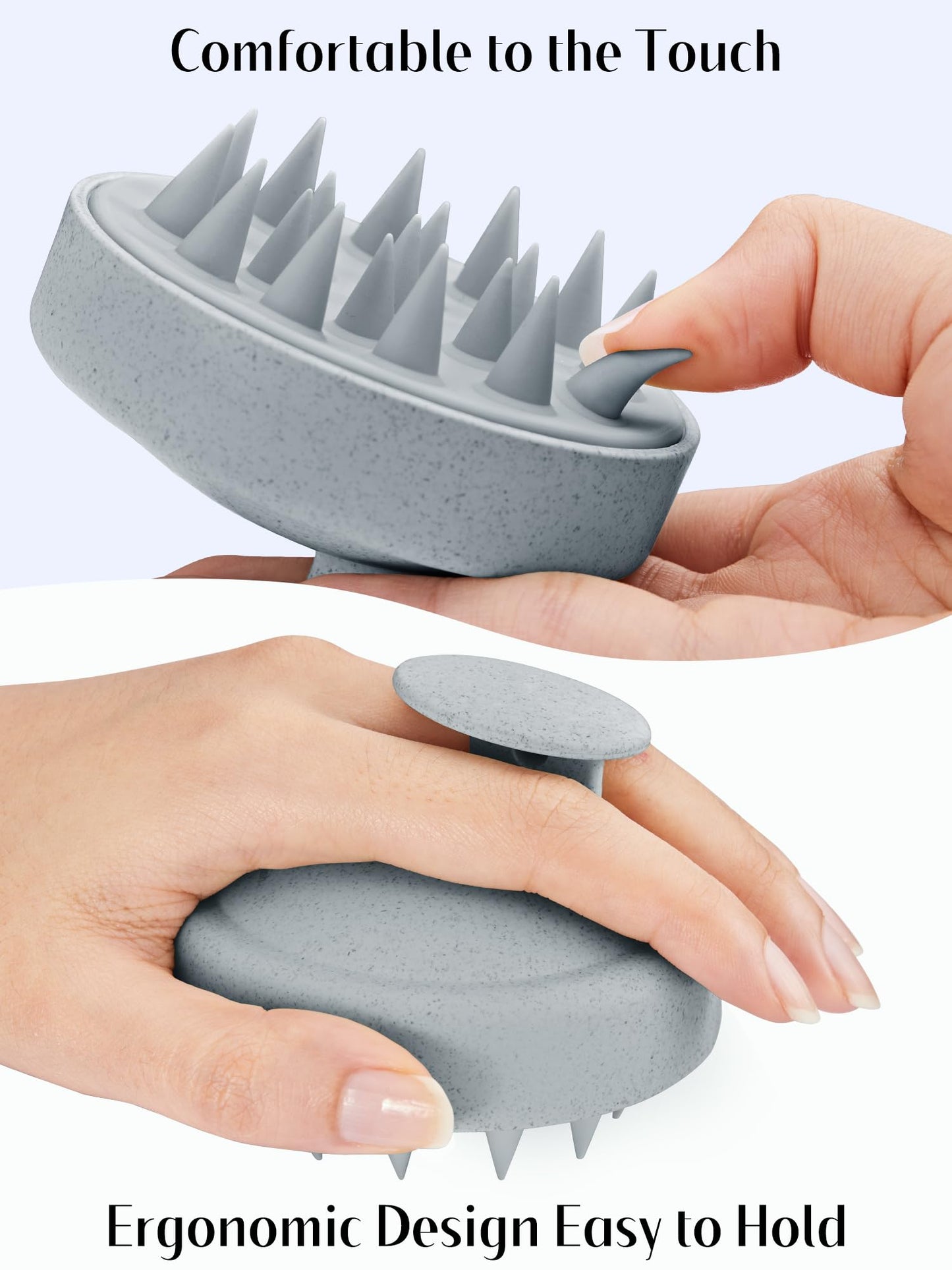 Shampoo Scalp Brush Massager - Scalp Scrubber with Soft Silicone Bristles for Hair Growth & Dandruff Removal