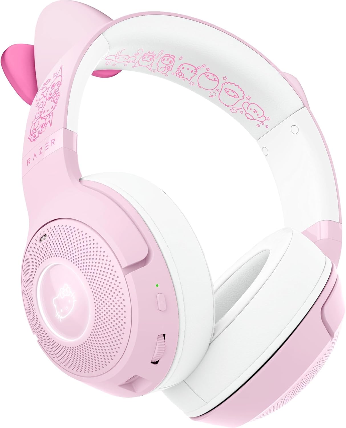 Hello Kitty & Friends Edition V2 BT Wireless RGB Headset: Chroma RGB - Bluetooth 5.2-40 mm Drivers - Noise-Cancelling Mics - Lightweight - 40 Hr Battery w/Type C Charging