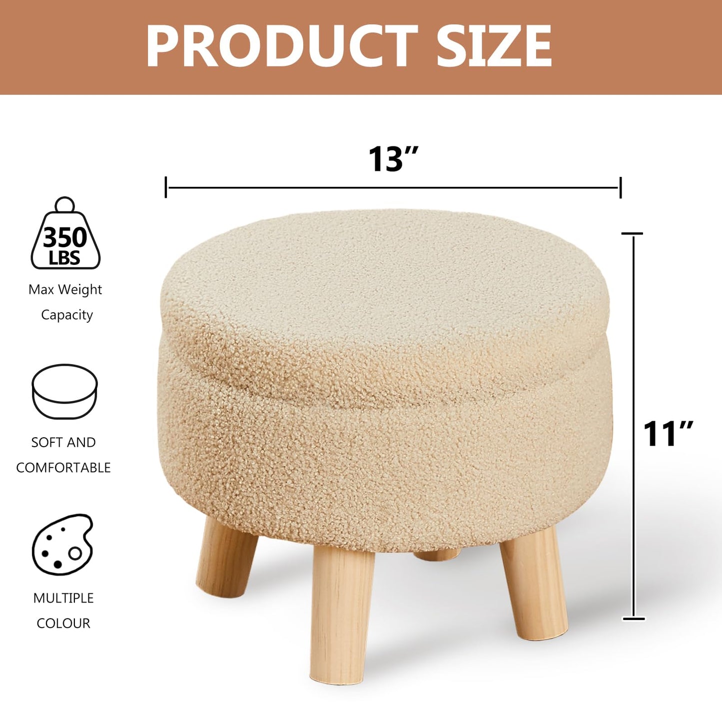 Round Footrest with Soft Padded Seat,