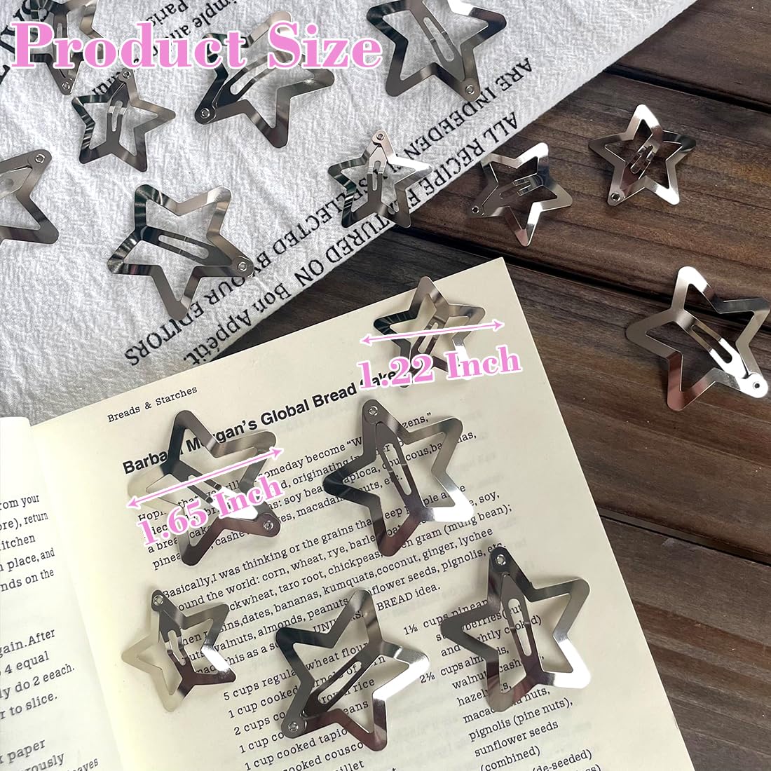 Y2K Style Star Hair Accessories - Non-Slip Metal Snap Clips