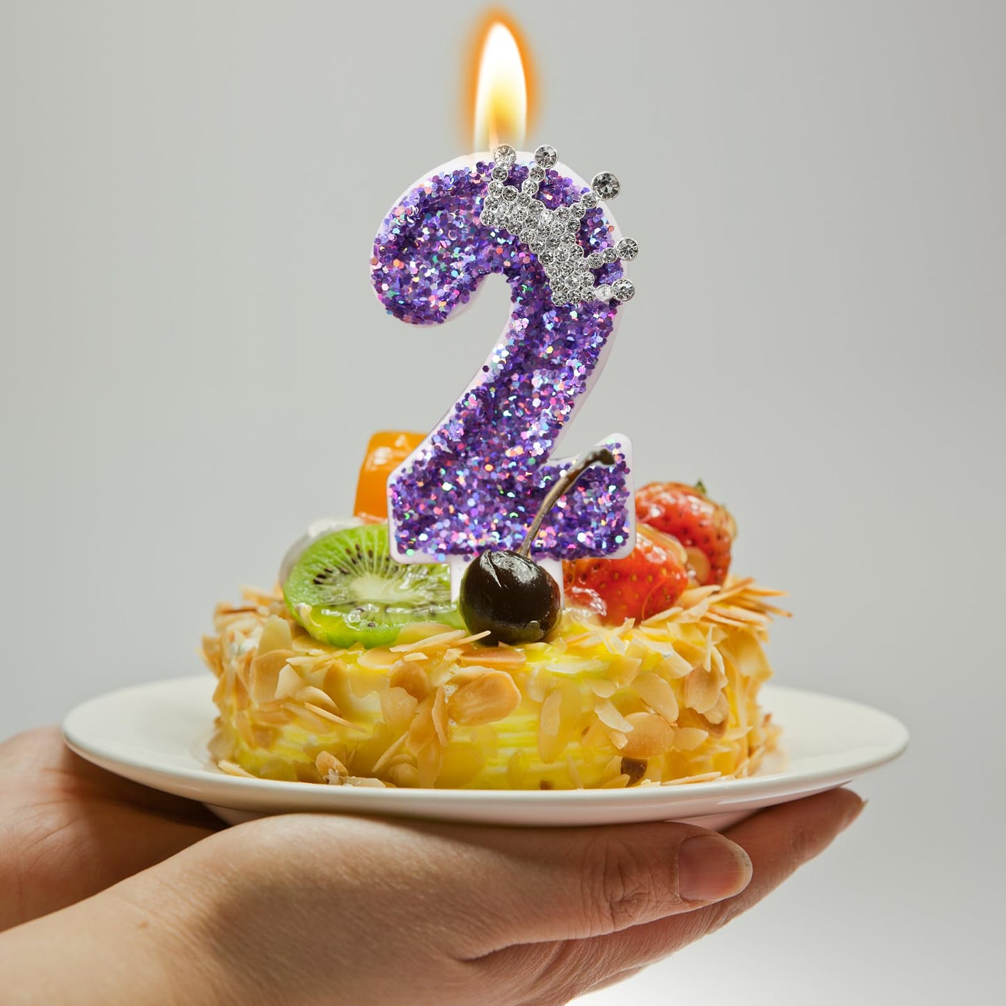 Glitter Birthday Number Candles, Crown Birthday Candles for Cake