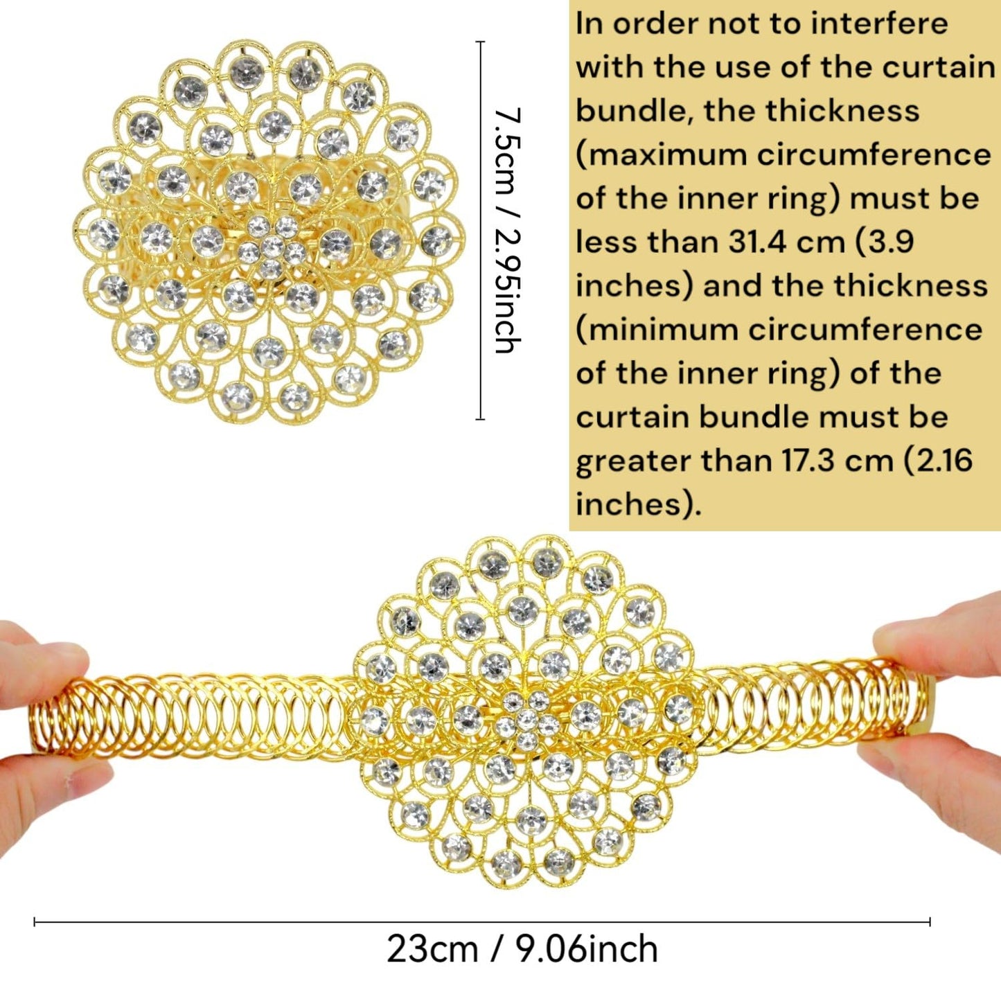 Magnetic Tiebacks for Curtains, 2 Pack Bow Pearl Curtain tiebacks - Curtain Buckle Clips with High-Elastic Spring Wire,Curtain Holders for Curtains