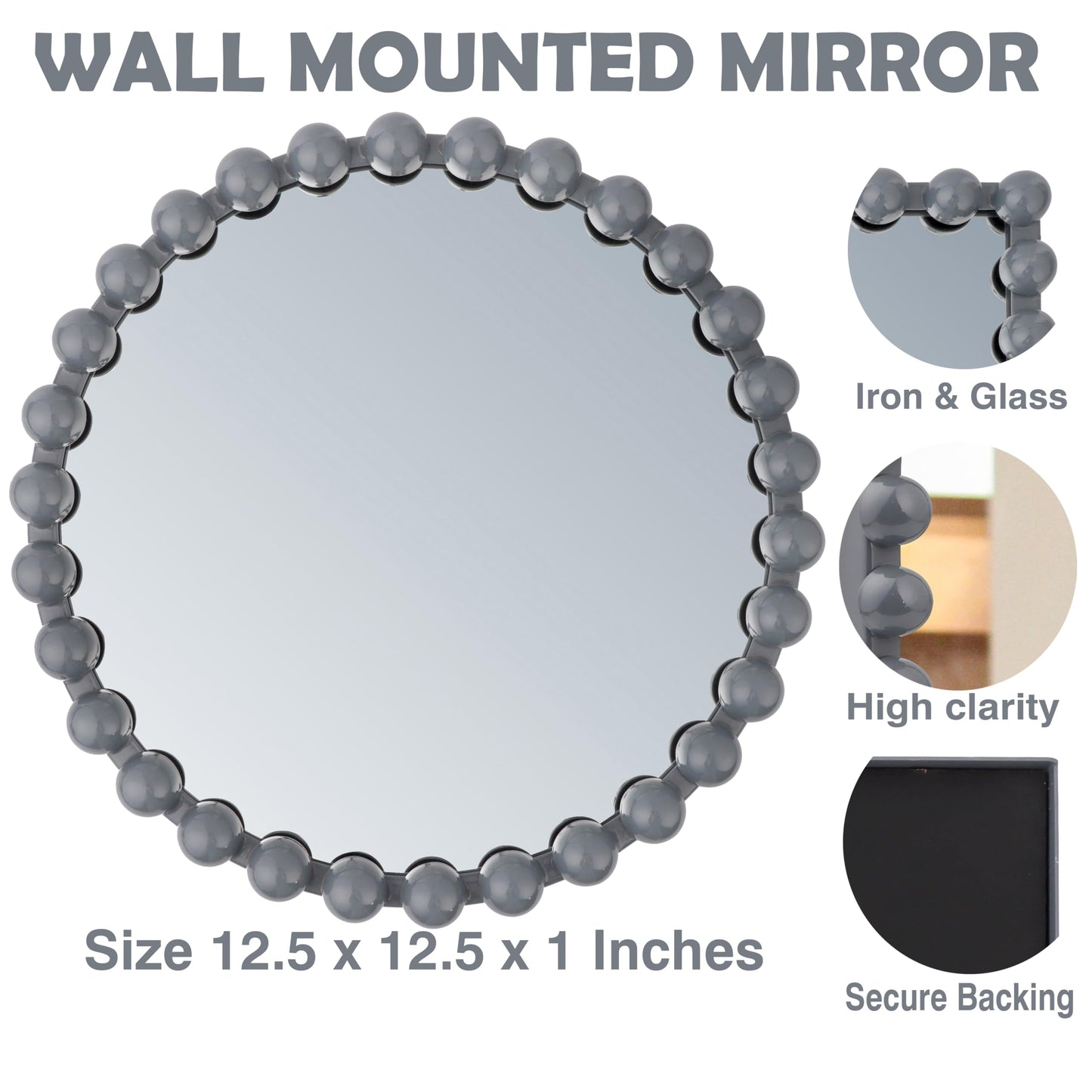 Wall Maunted Mirror, Metal Frame