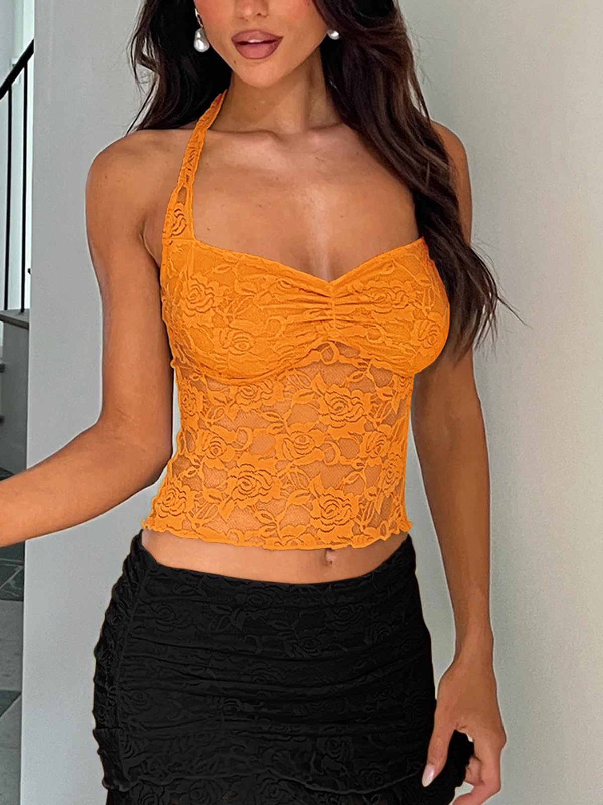 Lace Tops for Women Halter Sexy