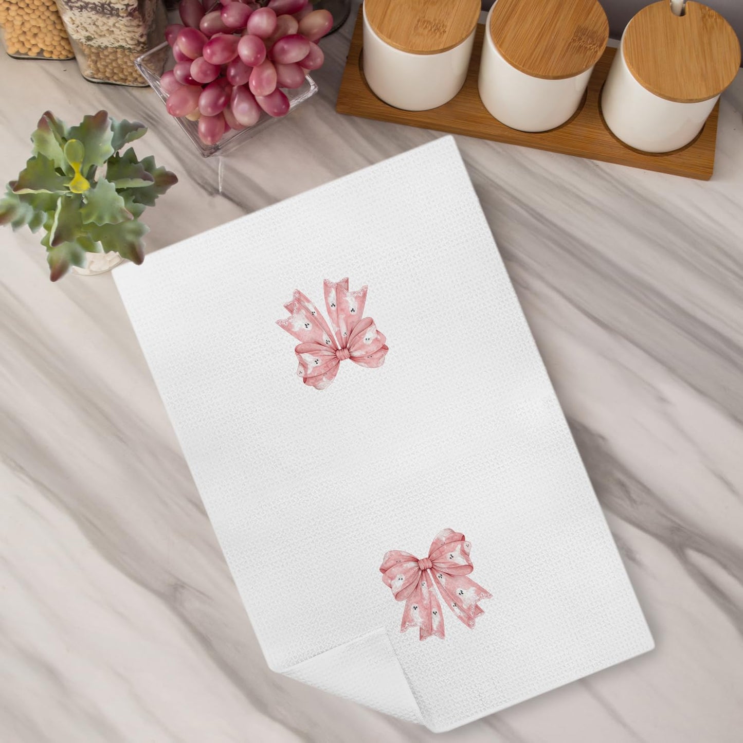 Coquette Bow Kitchen Towels Hand Towels for Bathroom, 16x24 Inch