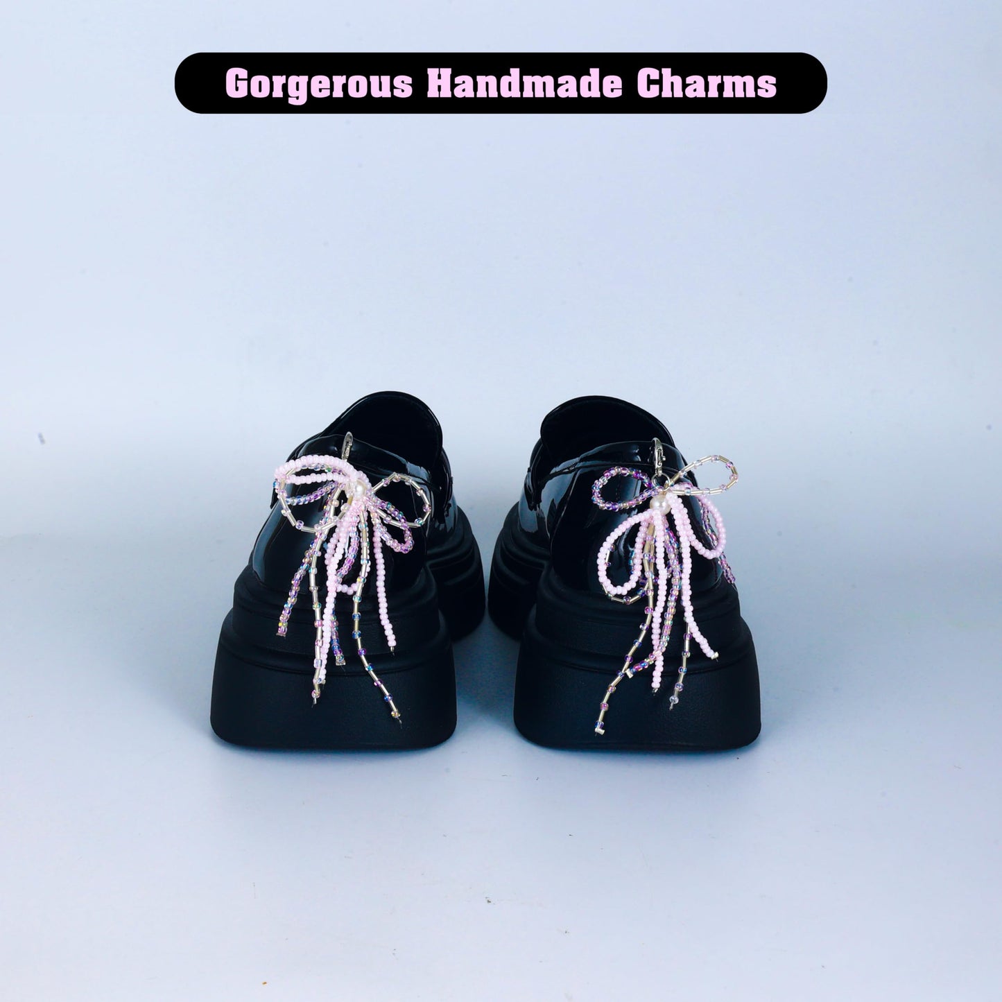 Pearl Bow Shoe Charms 2Pcs for Sneakers Decoration Shoe Lace Charms