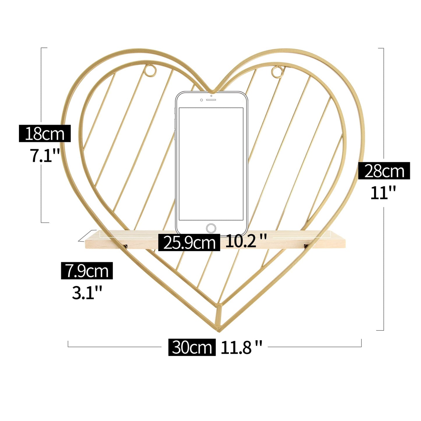 Heart-Shaped Floating Shelf – Funky Wall Organizer for Trinkets, Aesthetic Room Decor