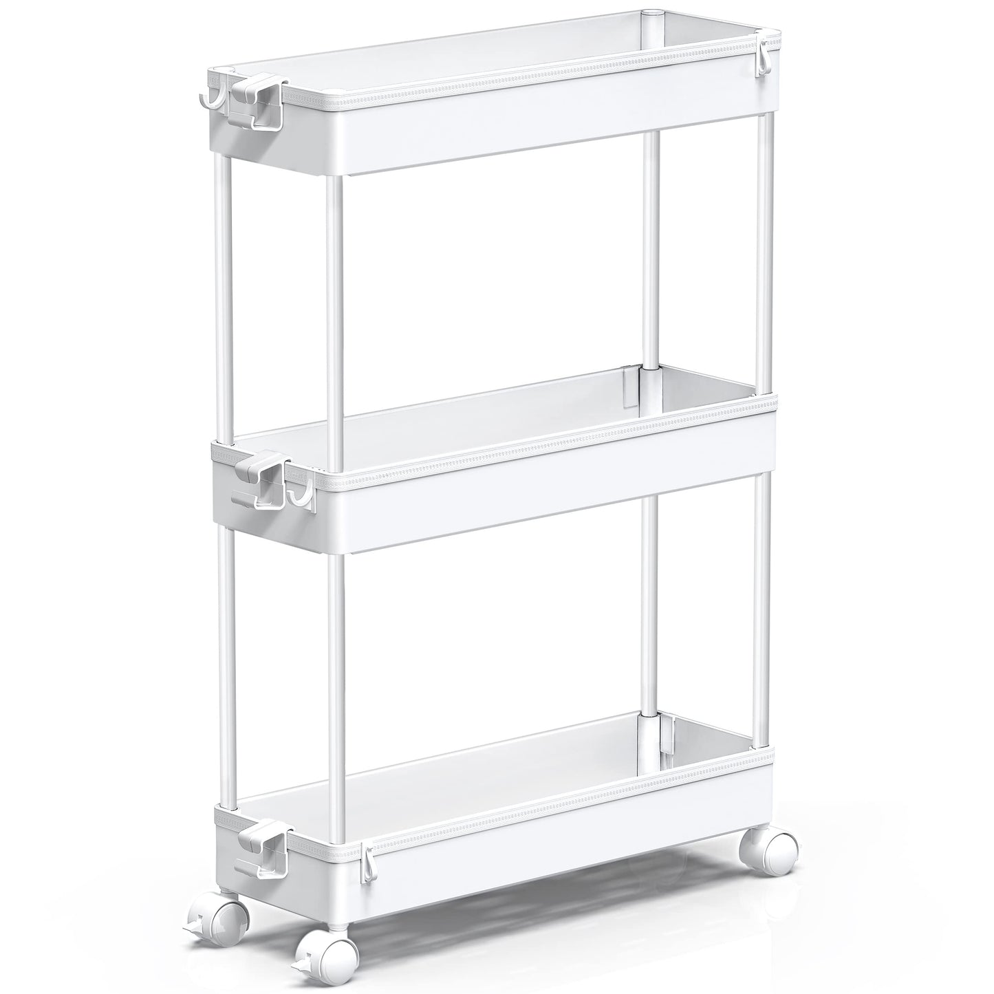 Slim Rolling Storage Cart, 3 Tier Bathroom Organizer