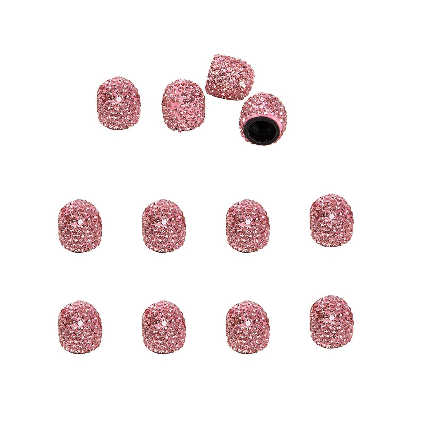 Pink Sparkling Crystal Tire Caps 4Pcs-Universal Car Tire Valve Caps Bling for Car SUV Motorcycle Bicycle Truck