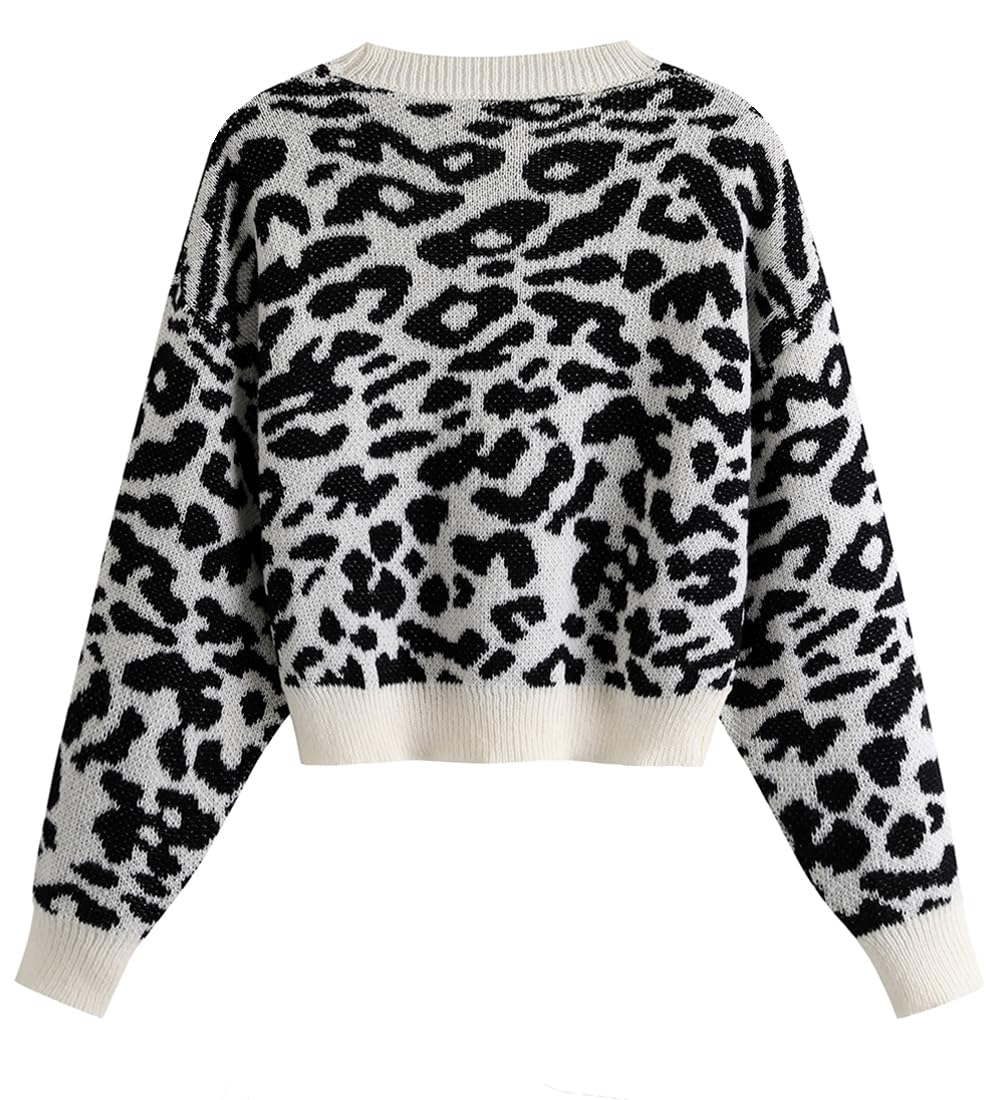 Sexy Crew Neck Batwing Cute Cropped Sweater - Lightweight Soft Knitted Short Pullover Jumper