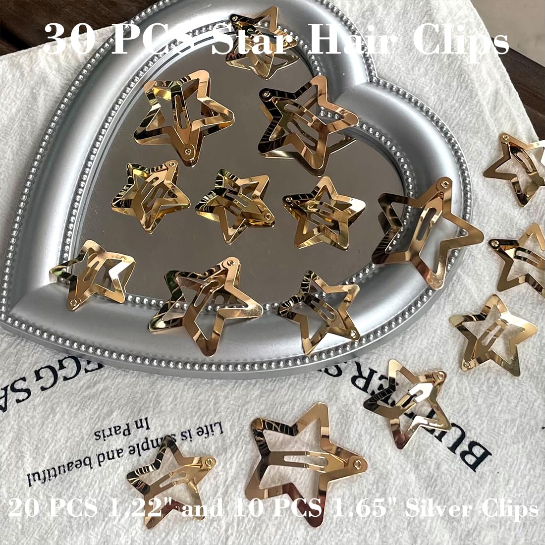 Y2K Style Star Hair Accessories - Non-Slip Metal Snap Clips