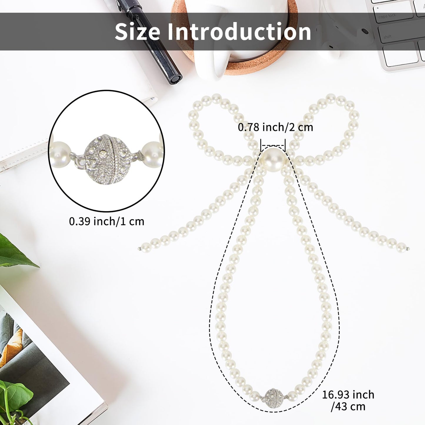 Magnetic Tiebacks for Curtains, 2 Pack Bow Pearl Curtain tiebacks - Curtain Buckle Clips with High-Elastic Spring Wire,Curtain Holders for Curtains